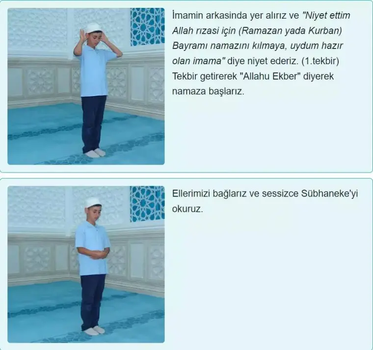 Kurban bayramı namazı nasıl kılınır? İşte kurban bayramı namazı resimli anlatımı ve okunacak dualar.. 2