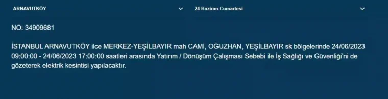 Haftasonu O İlçelerde Elektrik Kesintisi Olacak 2