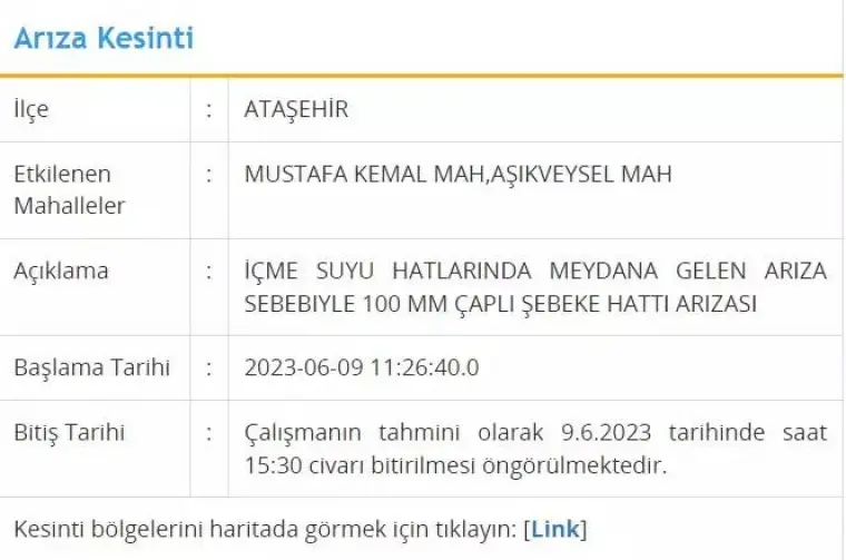 Bugün İstanbul'da O İlçelerde Sular Kesilecek! İşte 09 Haziran 2023 Cuma Su Kesintisi 2