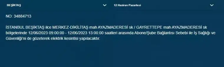 İstanbul'da Bugün O İlçelerde Elektrik Kesintisi Olacak! 12 Haziran 2023 Pazartesi Elektrik Kesintisi 7