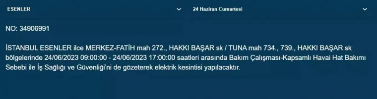 Haftasonu O İlçelerde Elektrik Kesintisi Olacak 8