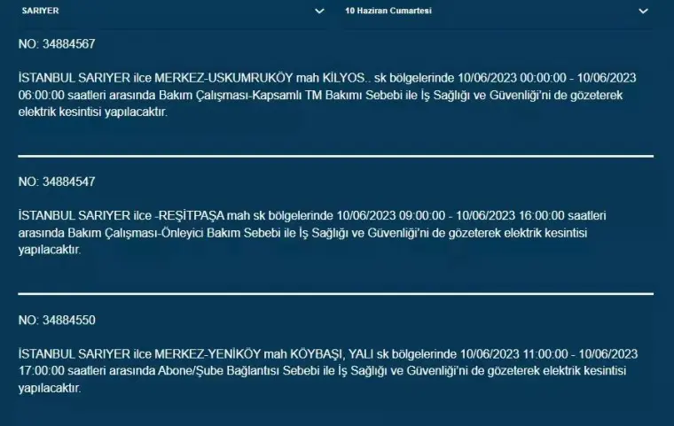 BEDAŞ, Yarın Bazı İlçelerde Elektrik Kesintisi Yapacak! 10 Haziran 2023 Cumartesi Elektrik Kesintisi 11