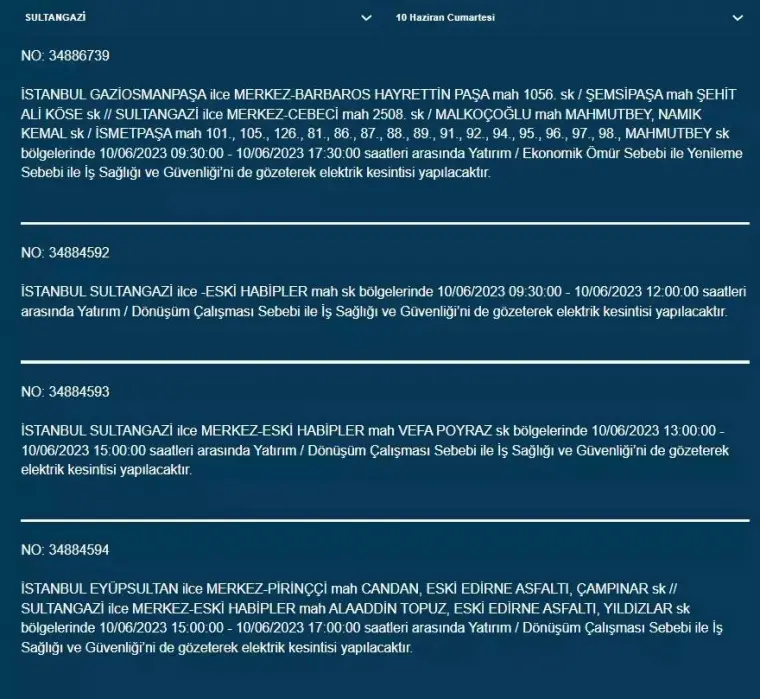 BEDAŞ, Yarın Bazı İlçelerde Elektrik Kesintisi Yapacak! 10 Haziran 2023 Cumartesi Elektrik Kesintisi 8