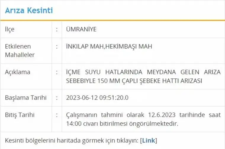 İstanbul'da Bugün 8 İlçeye Su Verilemeyecek! İşte O İlçeler 12 Haziran 2023 Pazartesi 8