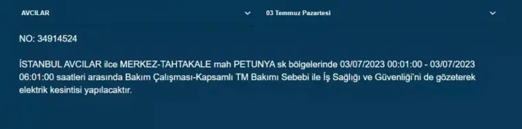 İstanbullular Dikkat! Yarın Birçok İlçede Elektrikler Kesilecek! 2