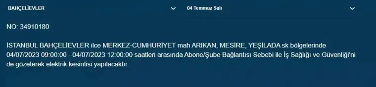 İstanbullular Dikkat! Bugün O İlçeler Elektriksiz Kalacak 4