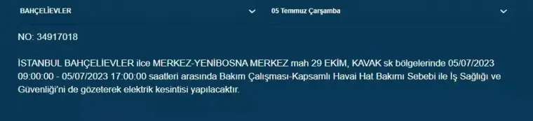 Bugün Birçok İlçe Karanlıkta Kalacak 4