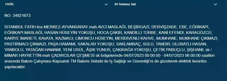 İstanbullular Dikkat! Bugün O İlçeler Elektriksiz Kalacak 8