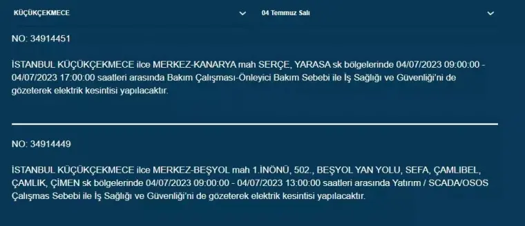 İstanbullular Dikkat! Bugün O İlçeler Elektriksiz Kalacak 10