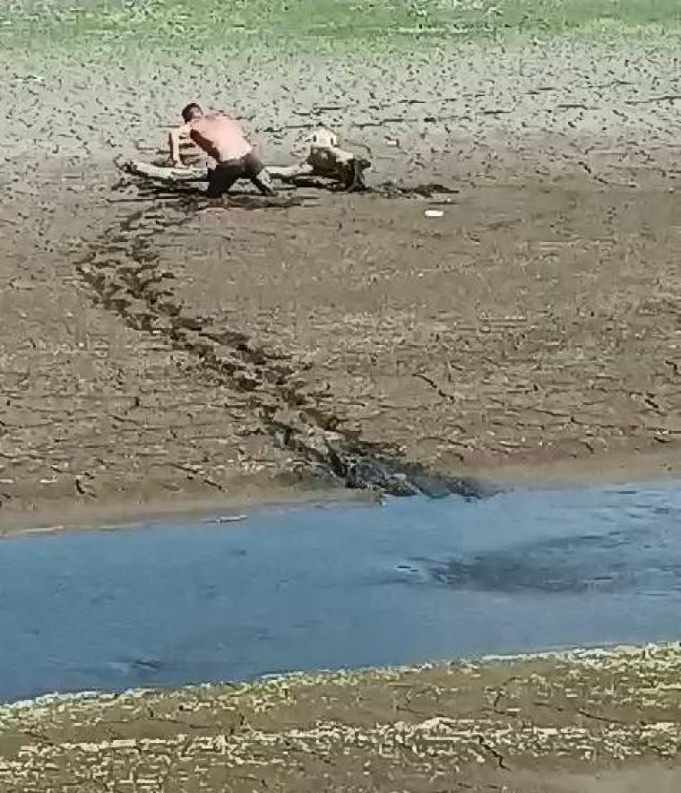 Barajlarda yeni tehlike! Bataklığa dönen alanda mahsur kaldılar 6