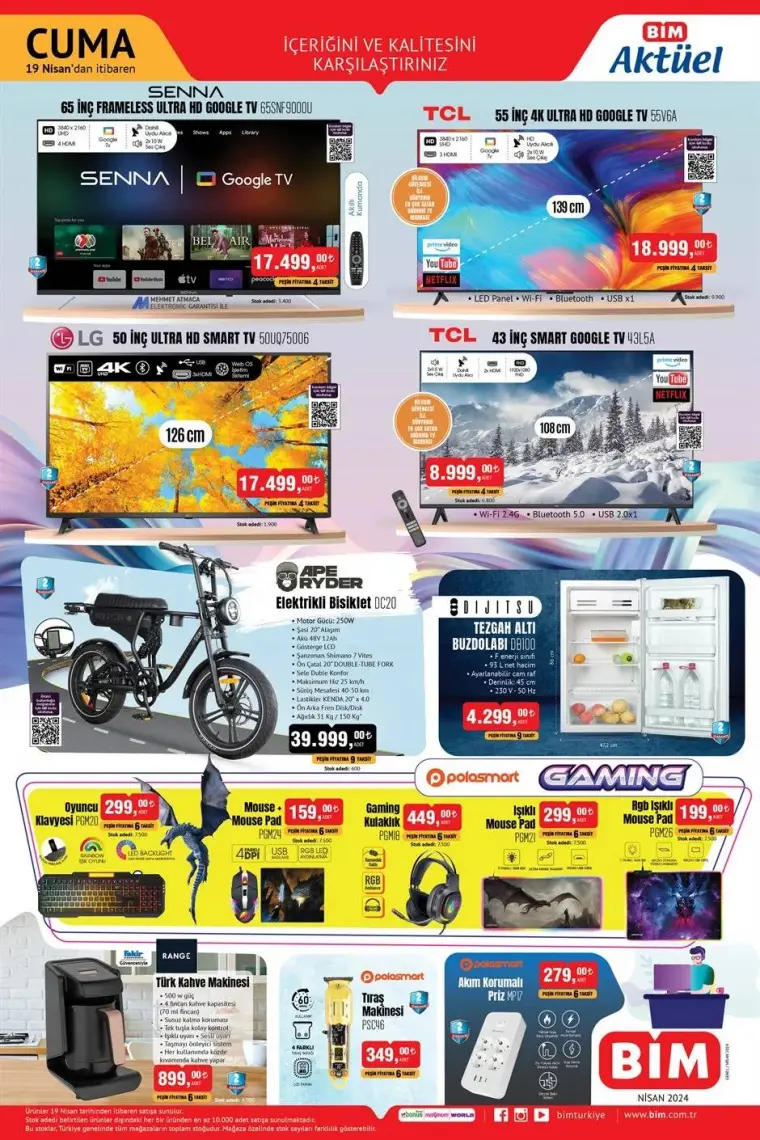 BİM 19 NİSAN 2024 KATALOG! Bu hafta elektrikli bisiklet, terlik, scoter ve telefon tutucu geliyor! 3