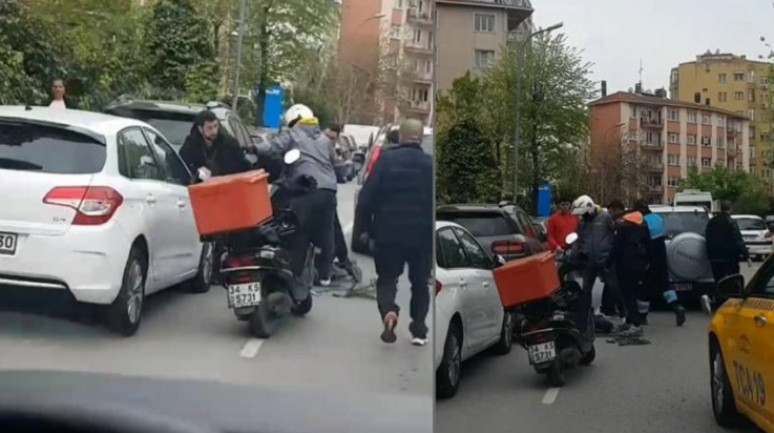 Kadıköy'de motosikletliyi dövdüler