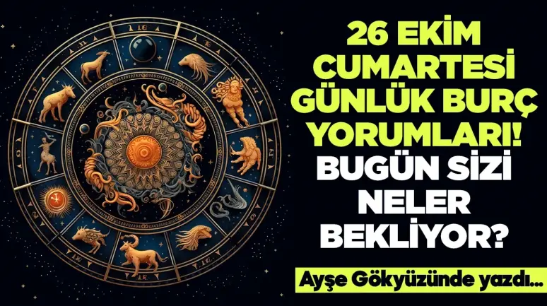 26 Ekim 2024 Cumartesi Günlük Burç Yorumları! Aşk, iş, evlilik ve para falı