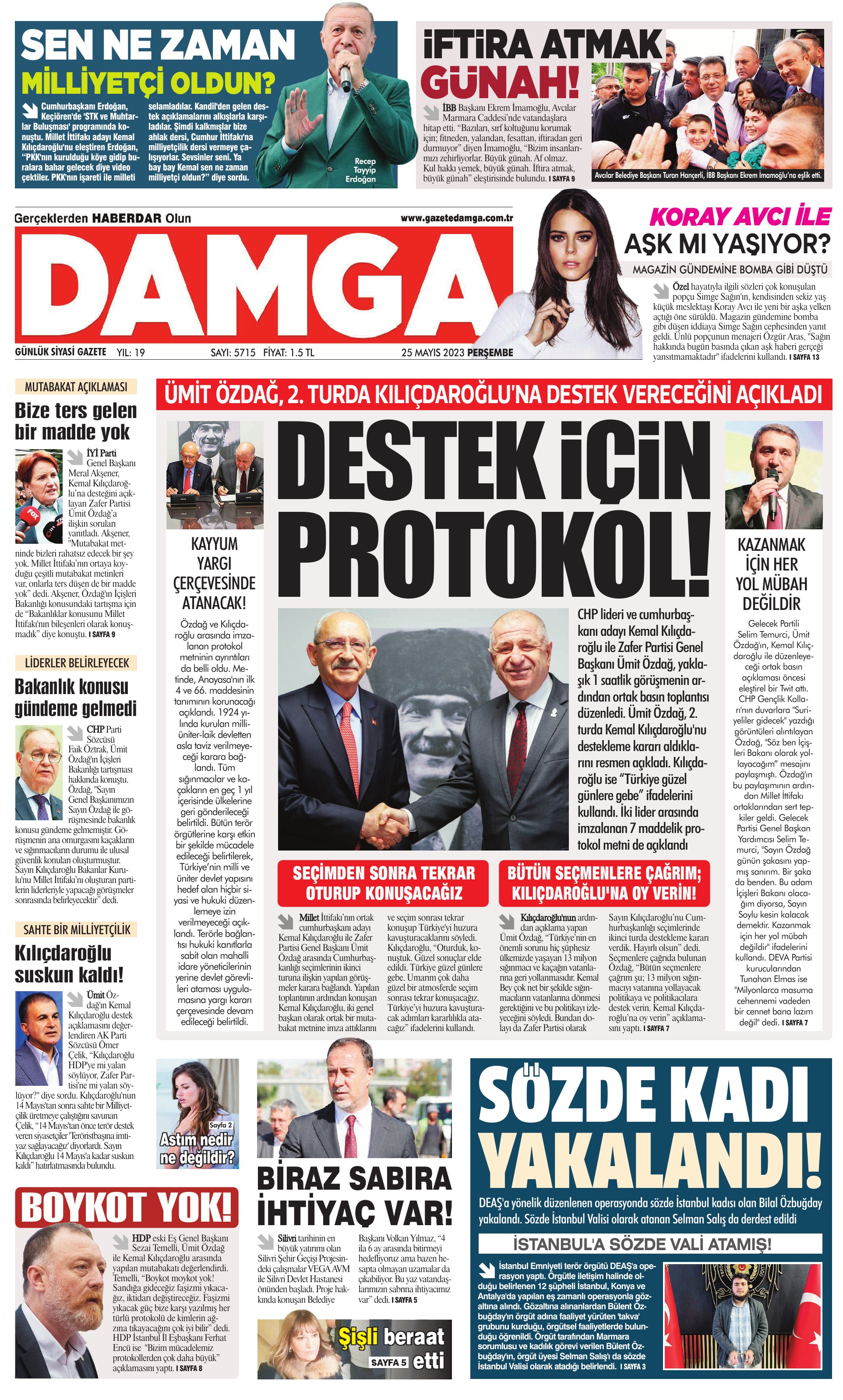 https://www.damga.com/DAMGA 25 Mayıs 2023 Perşembe Sayfaları