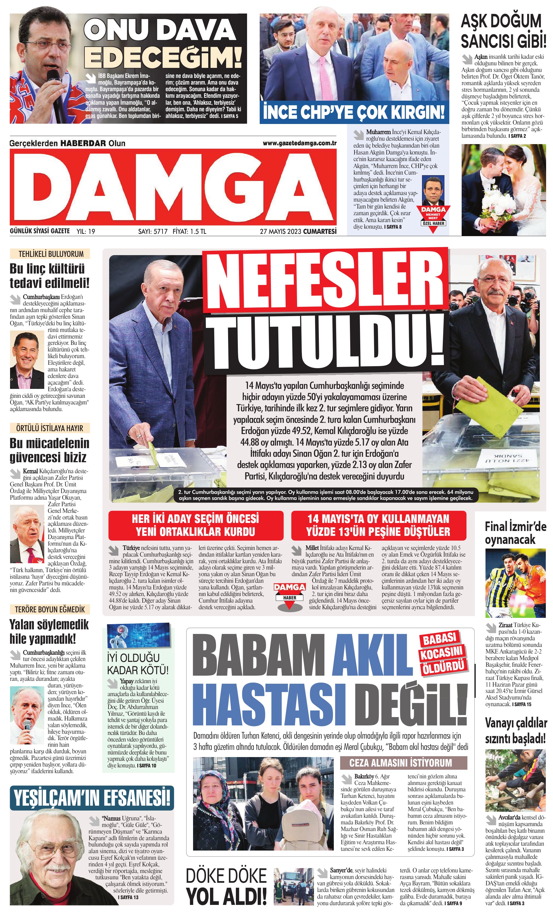 https://www.damga.com/DAMGA 27 Mayıs 2023 Cumartesi Sayfaları