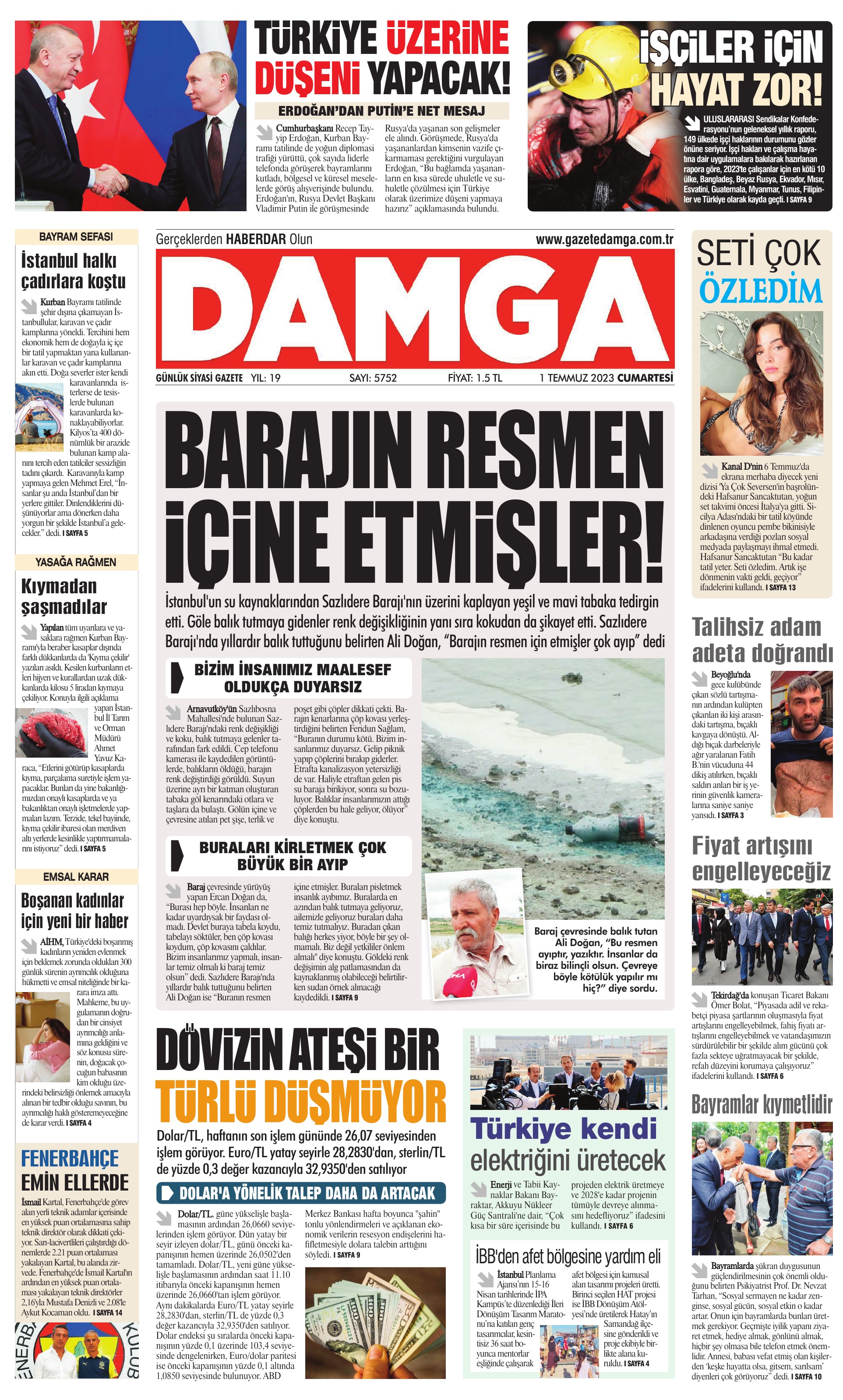 https://www.damga.com/DAMGA 1 Temmuz 2023 Cumartesi Sayfaları