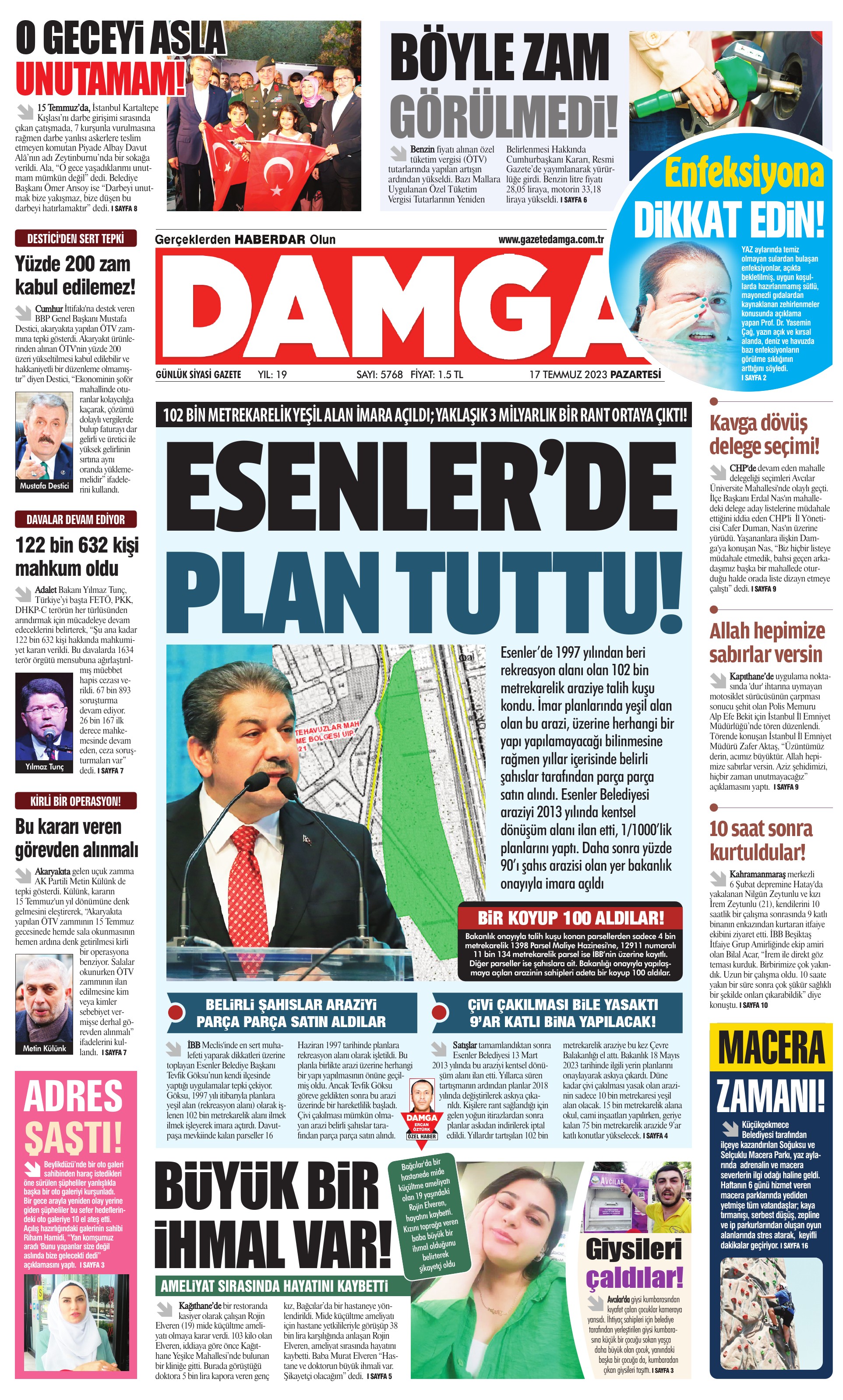 https://www.damga.com/DAMGA 17 Temmuz 2023 Pazartesi Sayfaları