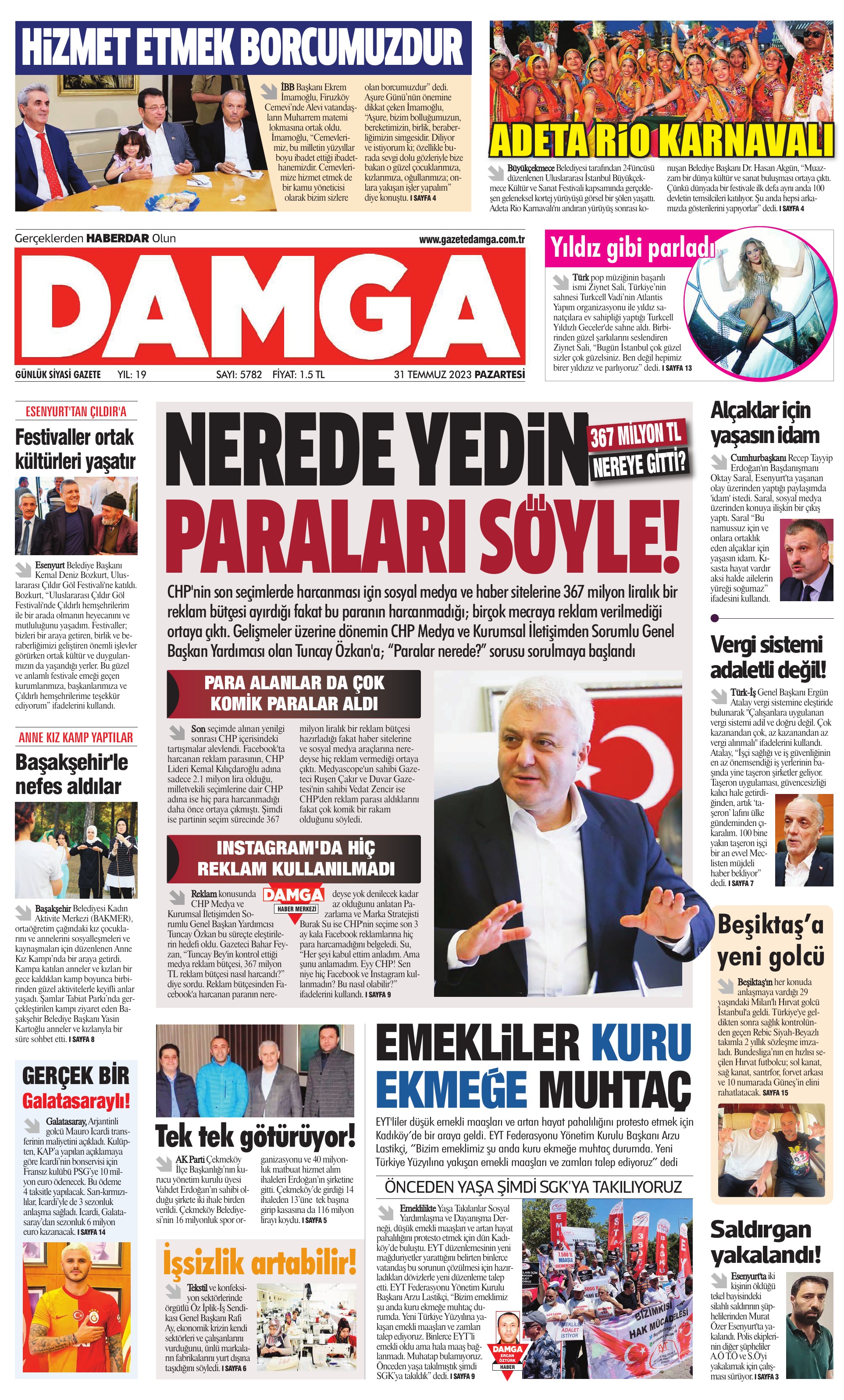 https://www.damga.com/DAMGA 31 Temmuz 2023 Pazartesi Sayfaları