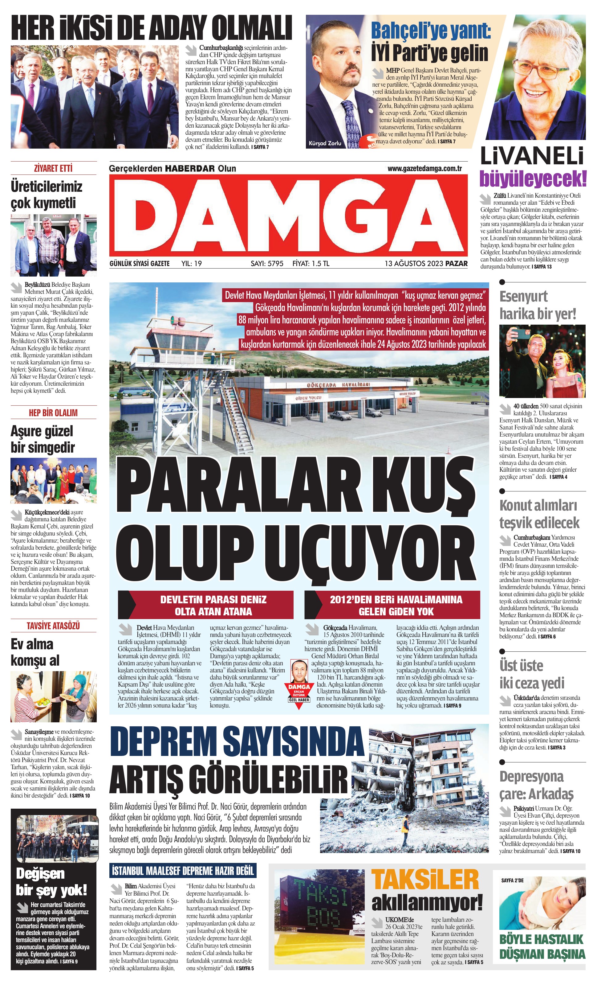 https://www.damga.com/DAMGA 13 Ağustos 2023 Pazar Sayfaları