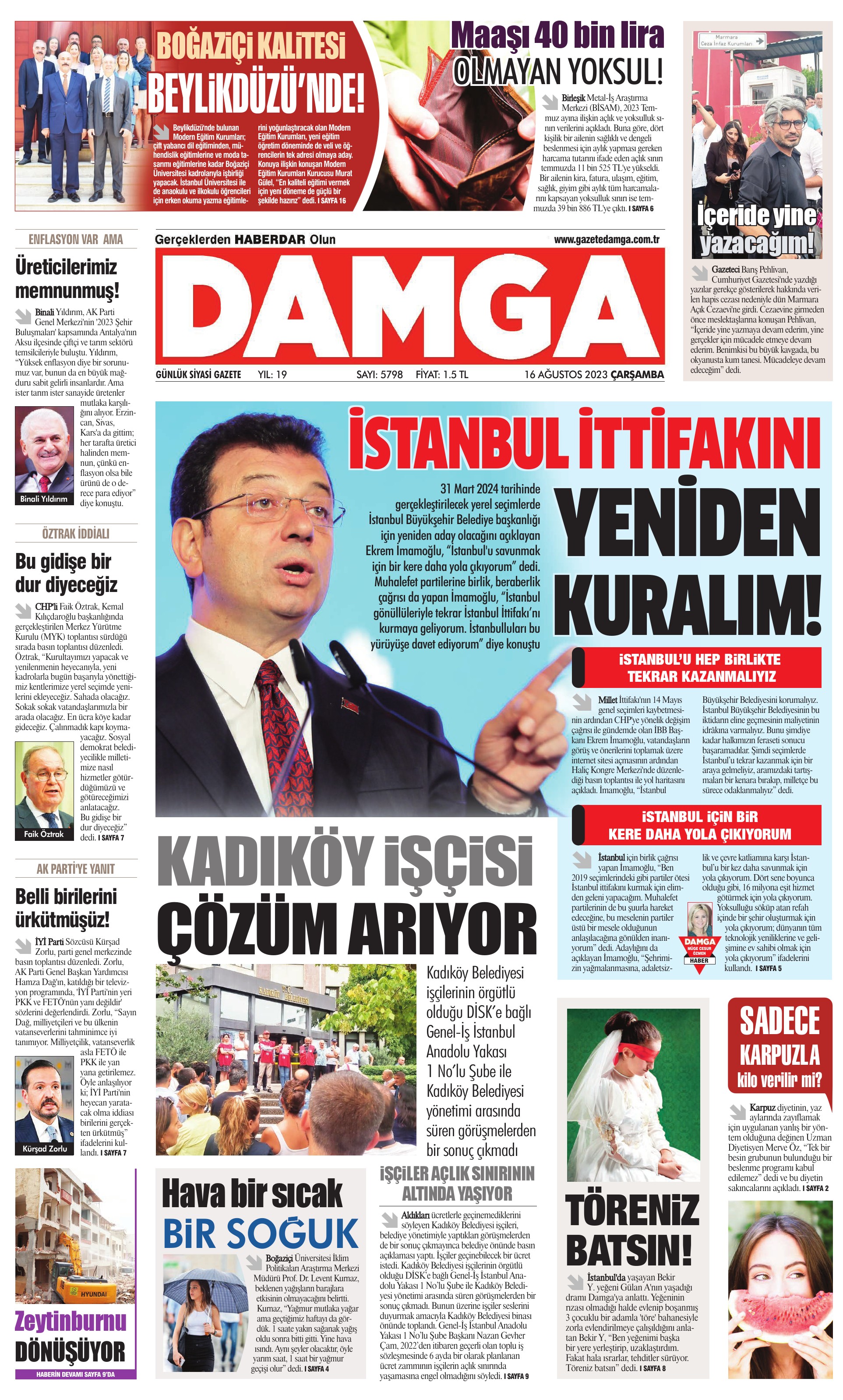 https://www.damga.com/DAMGA 16 Ağustos 2023 Çarşamba Sayfaları