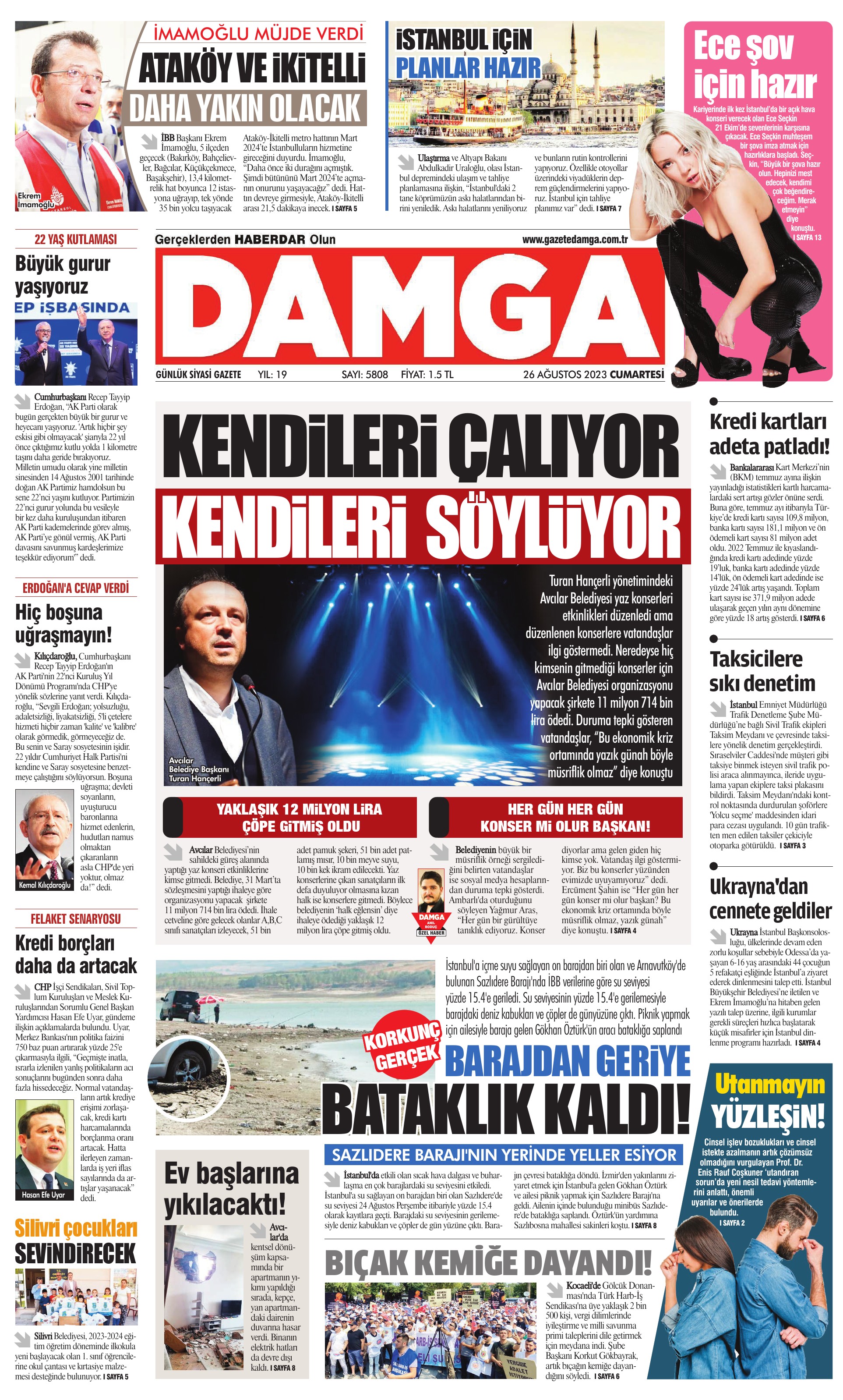 https://www.damga.com/DAMGA 26 Ağustos 2023 Cumartesi Sayfaları