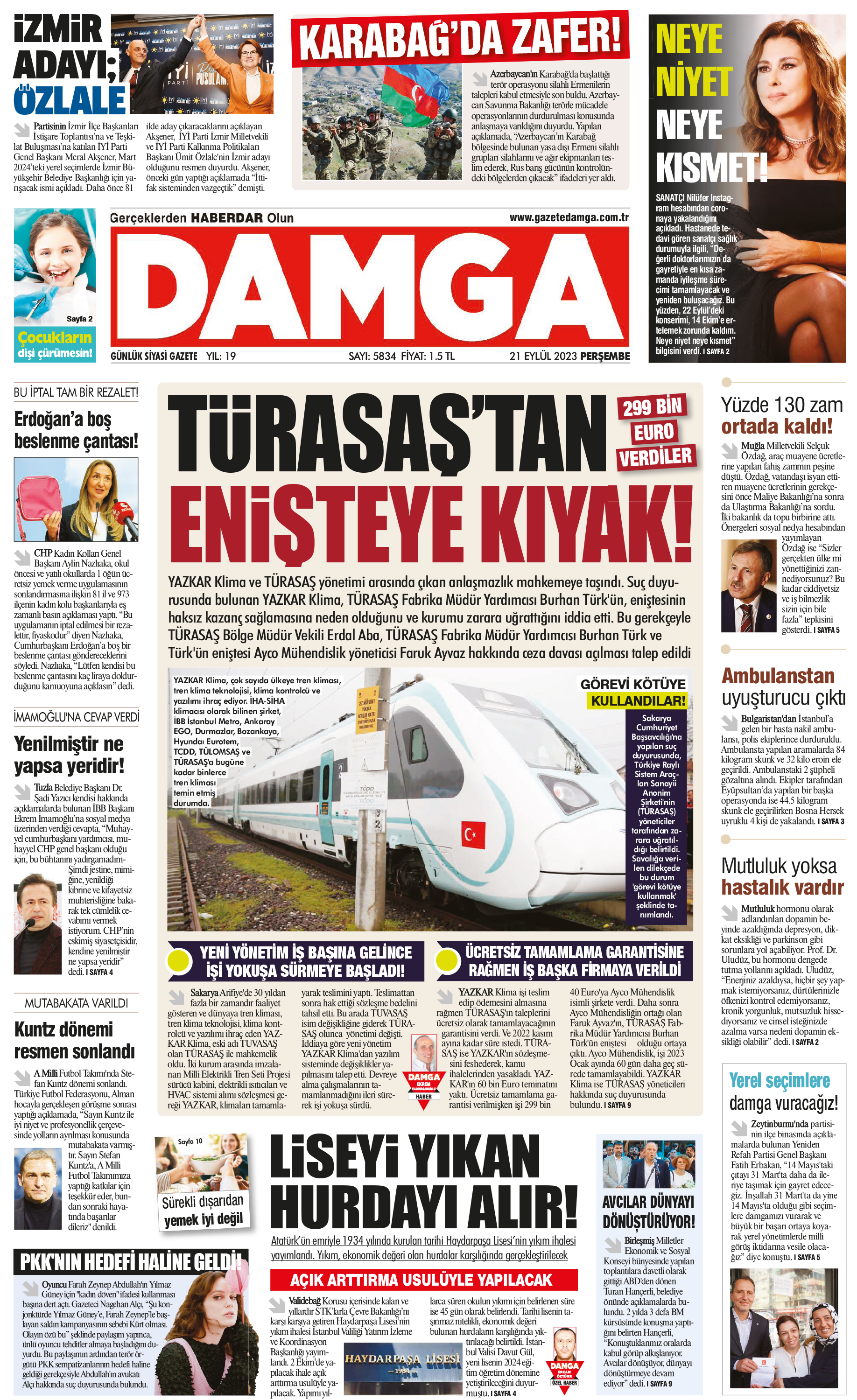 https://www.damga.com/DAMGA 21 Eylül 2023 Perşembe Sayfaları