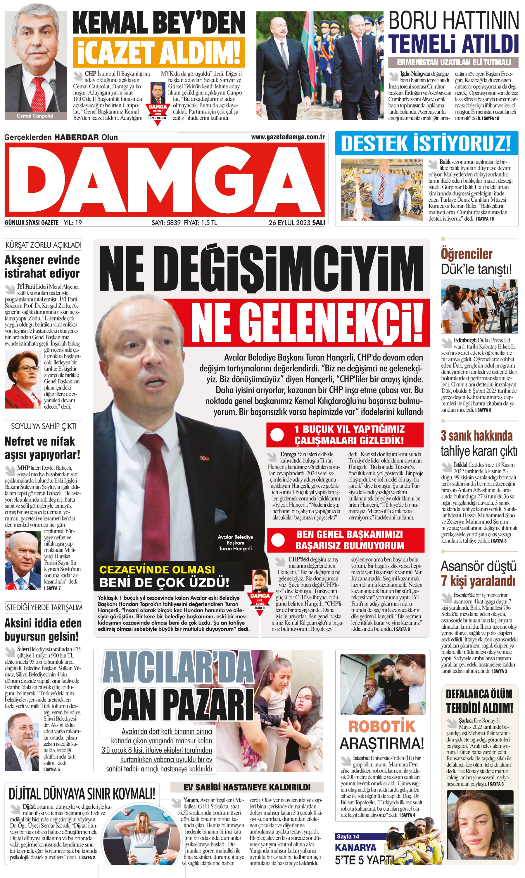 https://www.damga.com/DAMGA 26 Eylül 2023 Salı Sayfaları