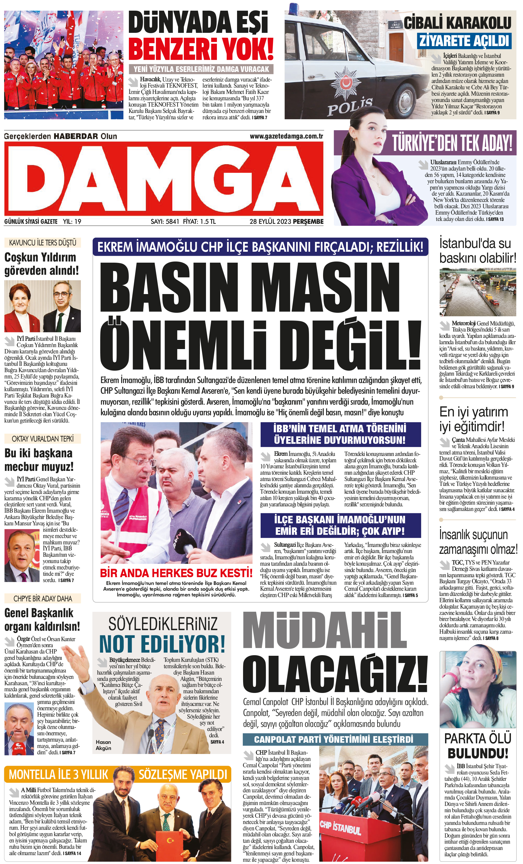 https://www.damga.com/DAMGA 28 Eylül 2023 Perşembe Sayfaları