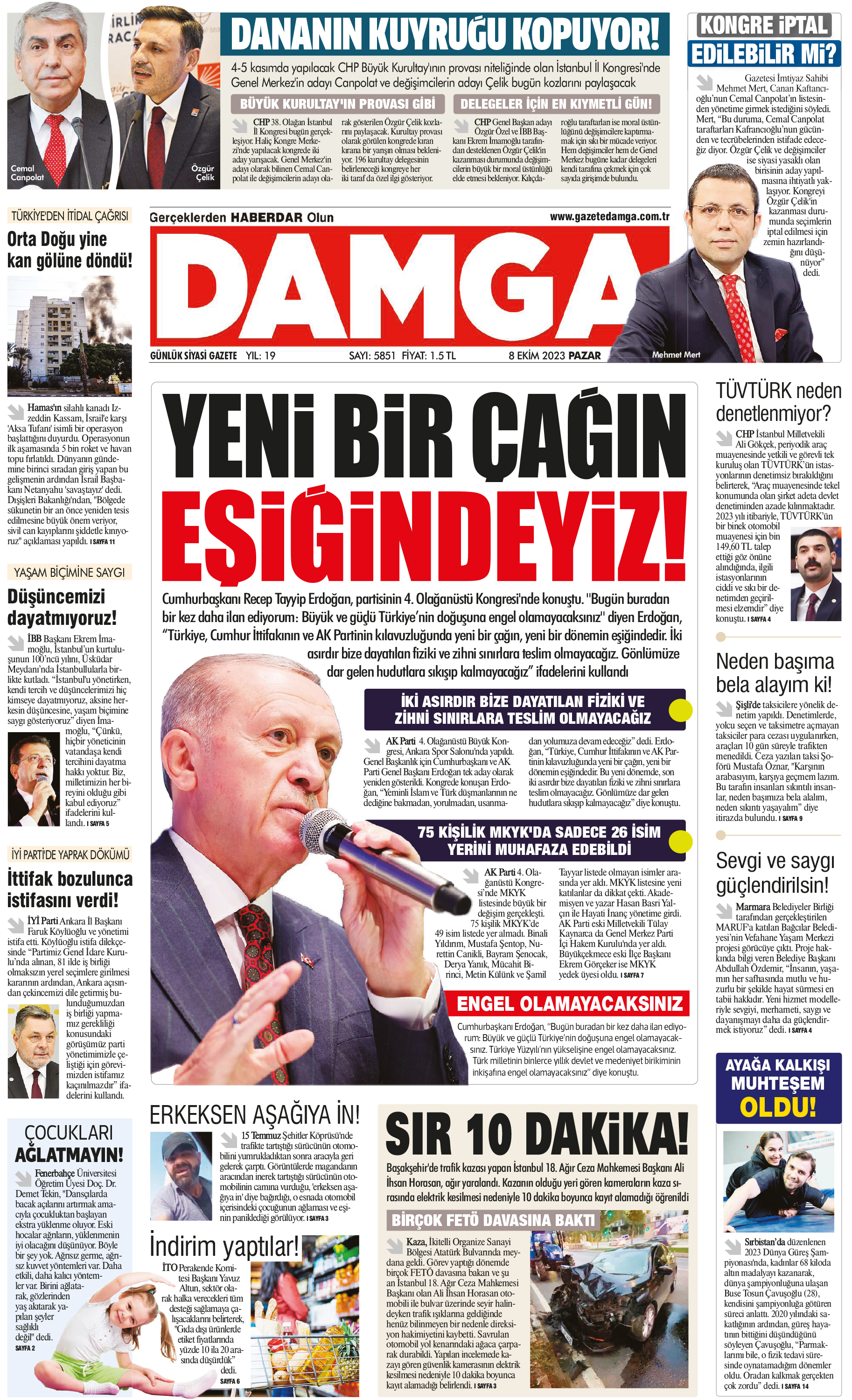 https://www.damga.com/DAMGA 8 Ekim 2023 Pazar Sayfaları