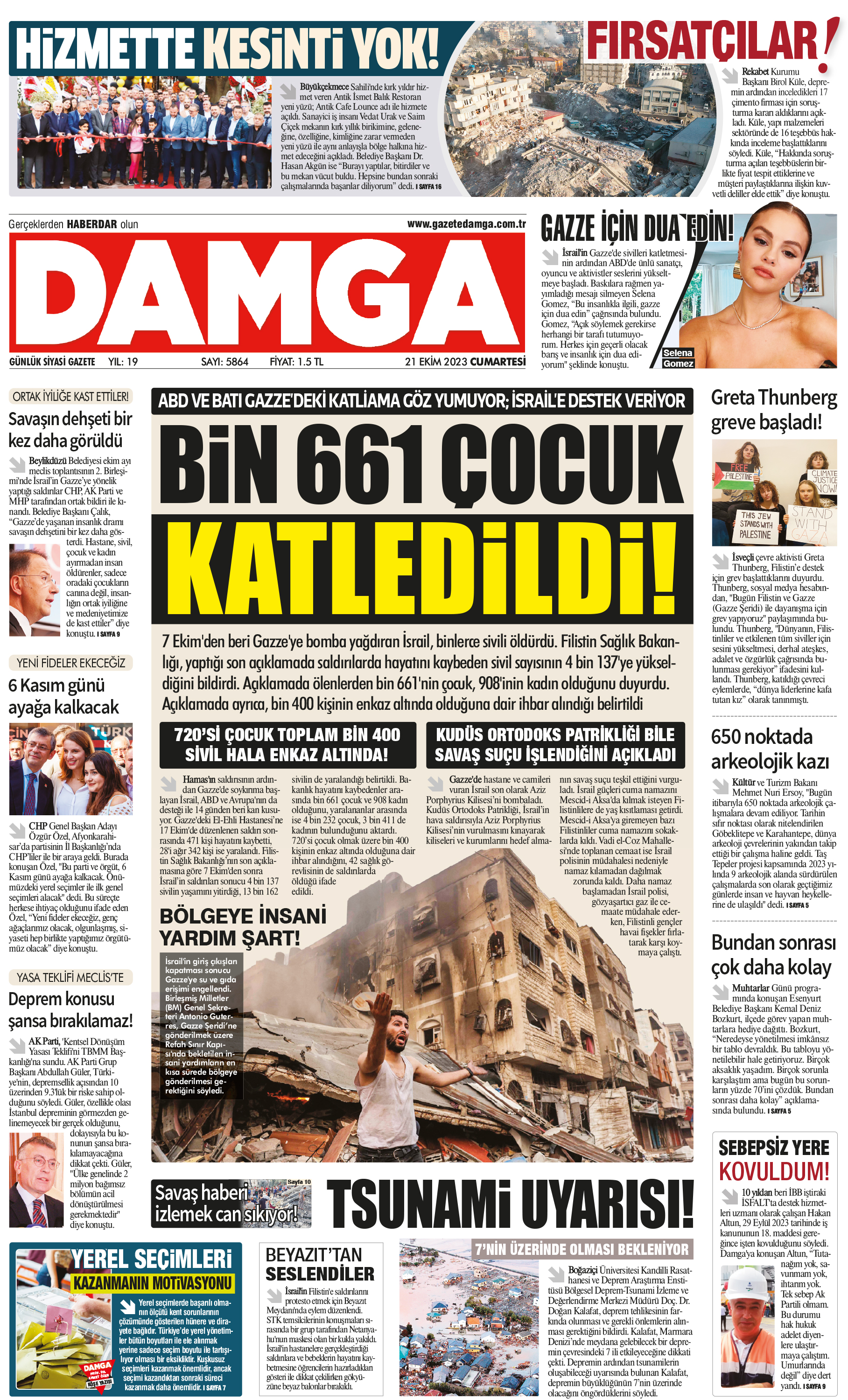 https://www.damga.com/DAMGA 21 Ekim 2023 Cumartesi Sayfaları