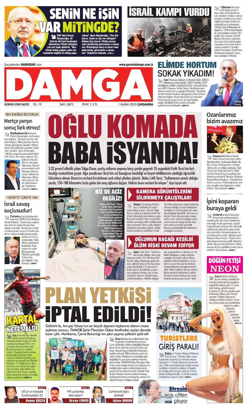 https://www.damga.com/DAMGA 1 Kasım 2023 Çarşamba Sayfaları