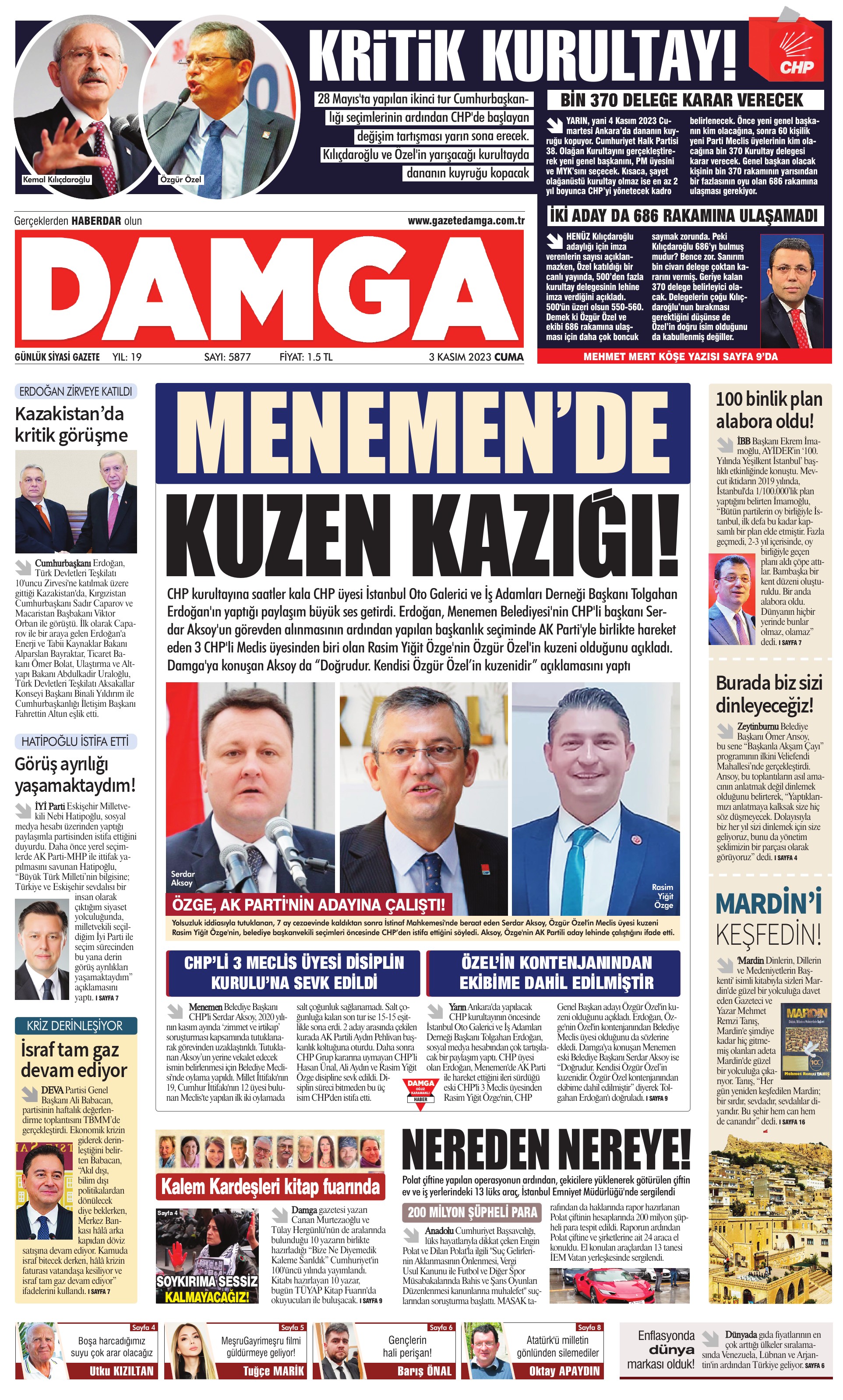 https://www.damga.com/DAMGA 3 Kasım 2023 Cuma Sayfaları