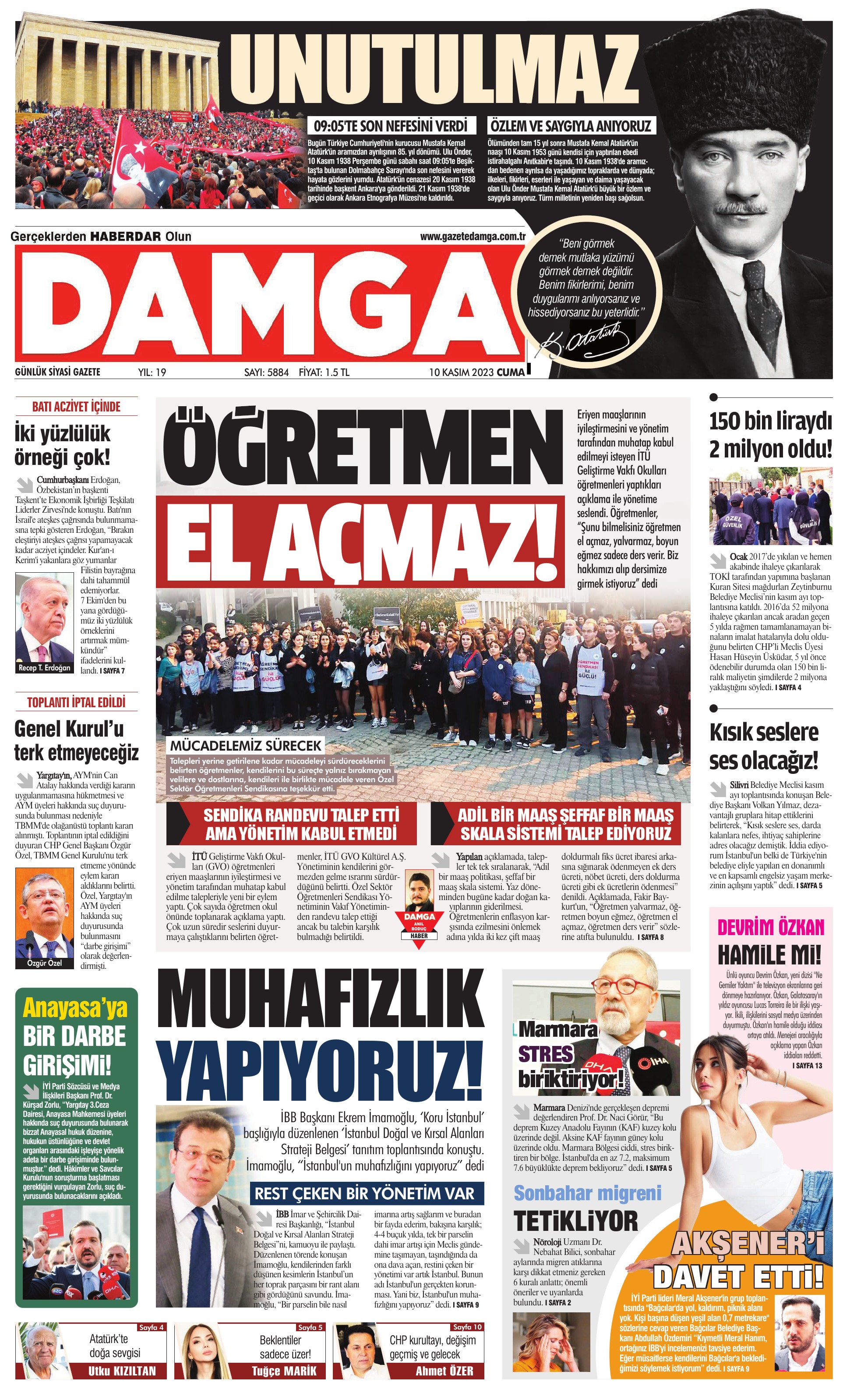 https://www.damga.com/DAMGA 10 Kasım 2023 Cuma Sayfaları