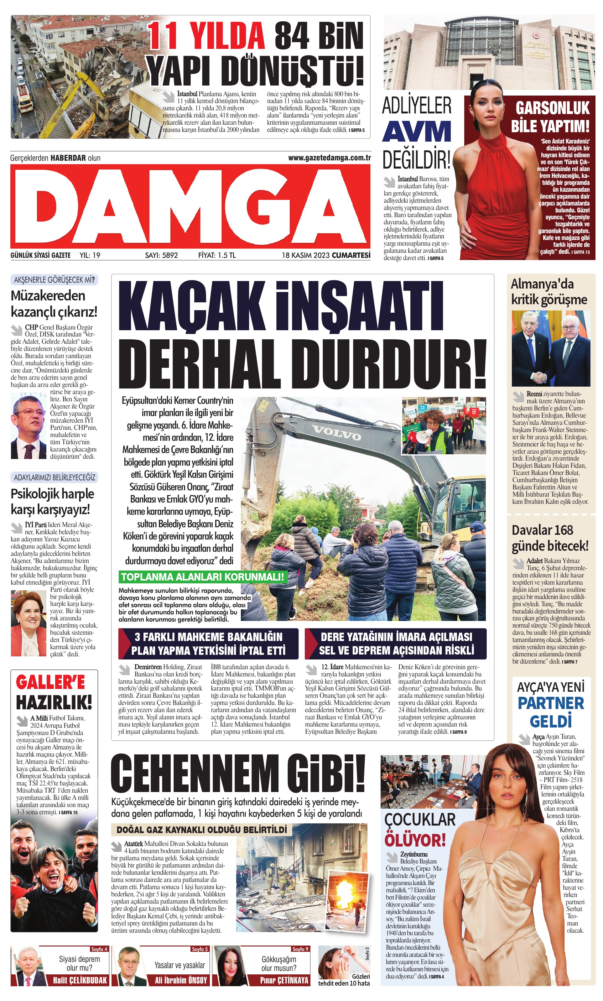 https://www.damga.com/DAMGA 18 Kasım 2023 Cumartesi Sayfaları