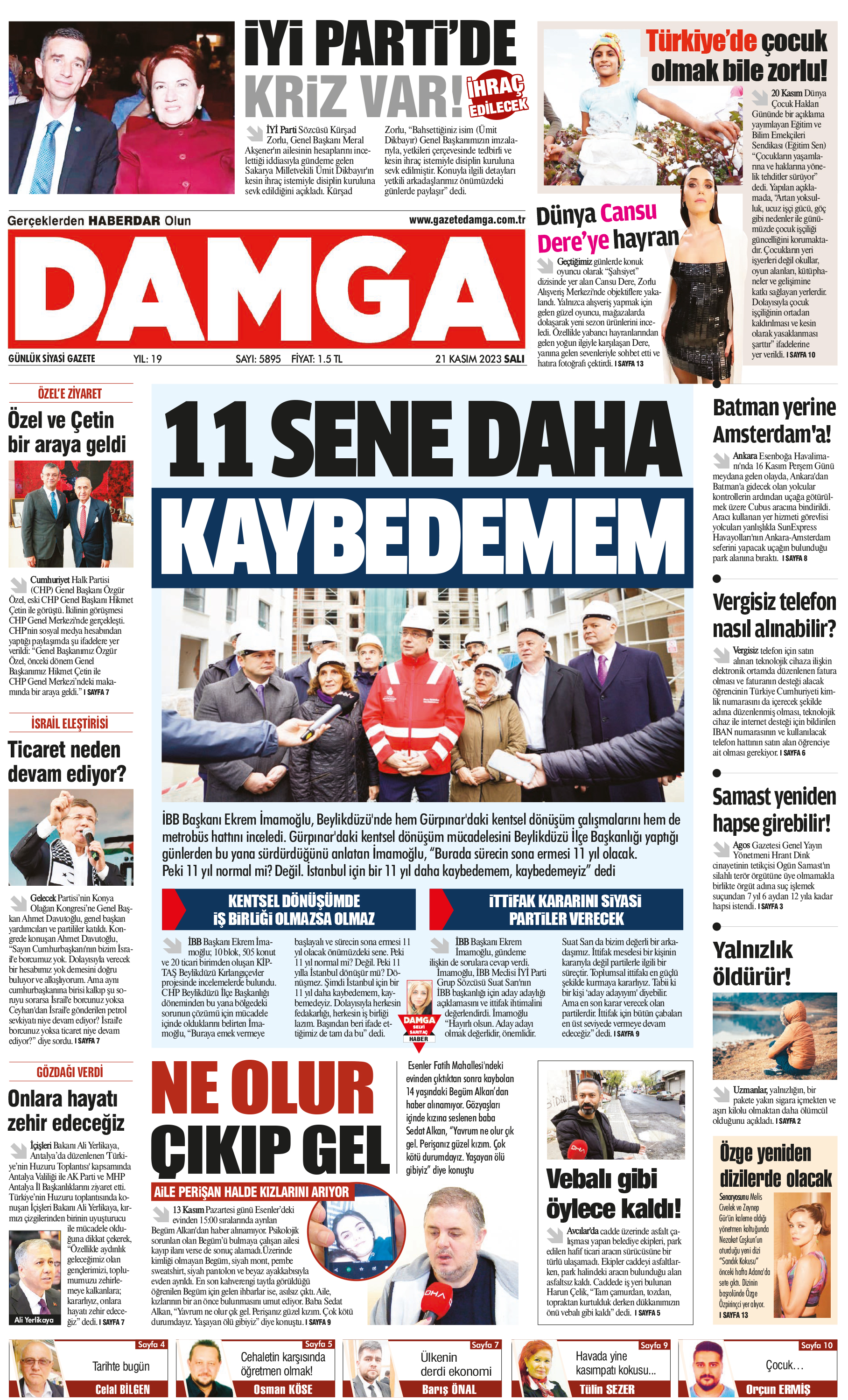 https://www.damga.com/DAMGA 21 Kasım 2023 Salı Sayfaları