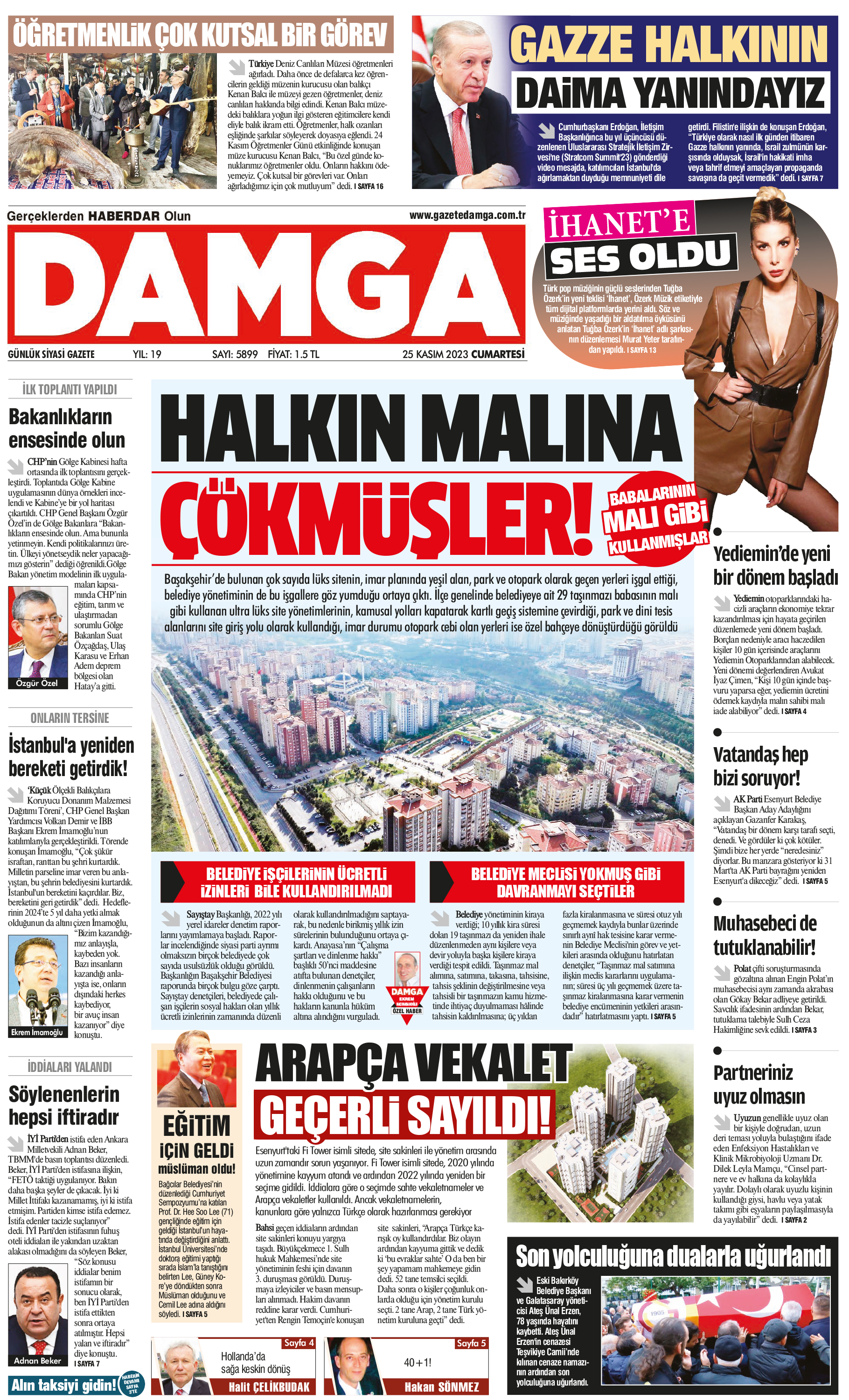 https://www.damga.com/DAMGA 25 Kasım 2023 Cumartesi Sayfaları