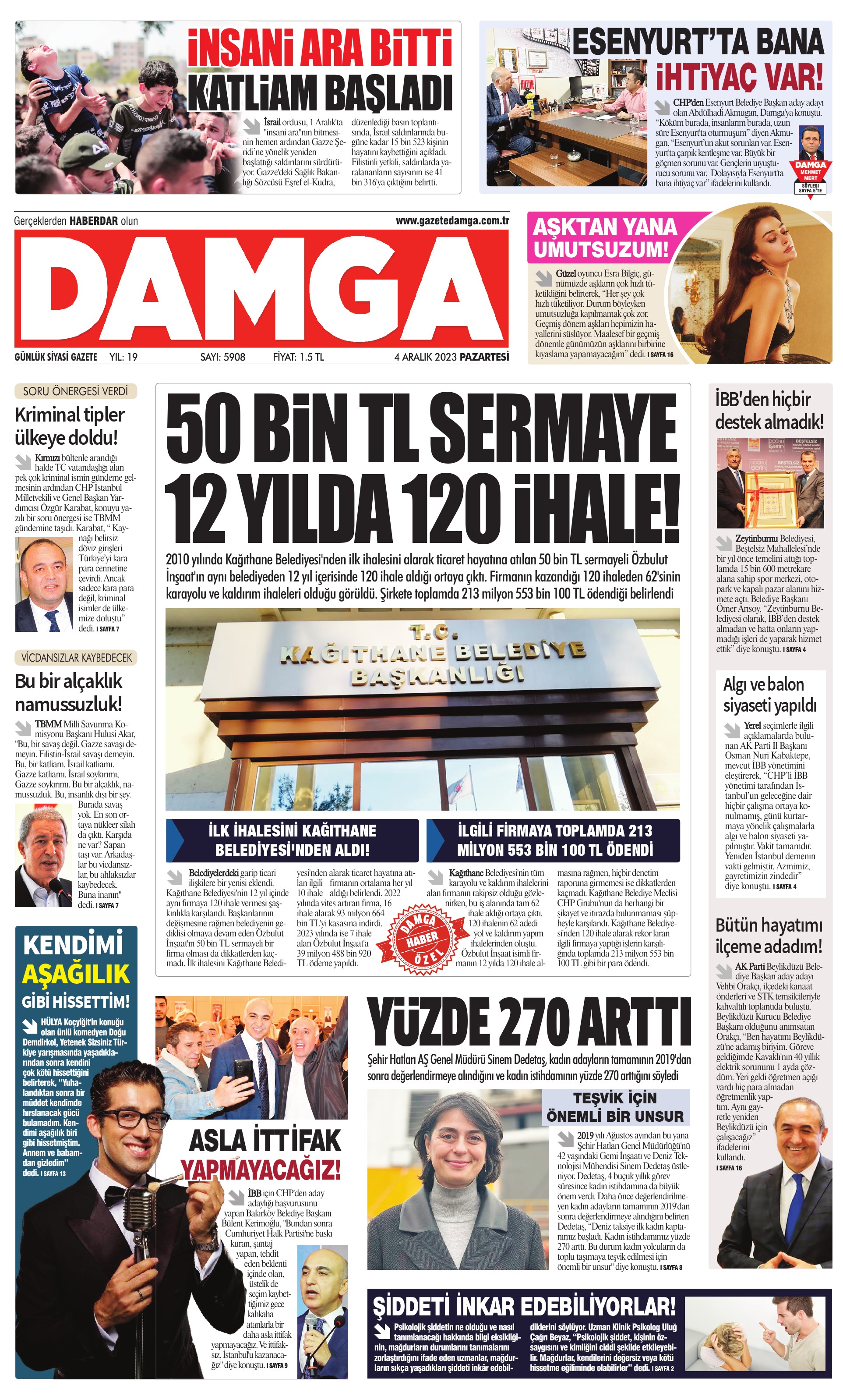 https://www.damga.com/DAMGA 4 Aralık 2023 Pazartesi Sayfaları