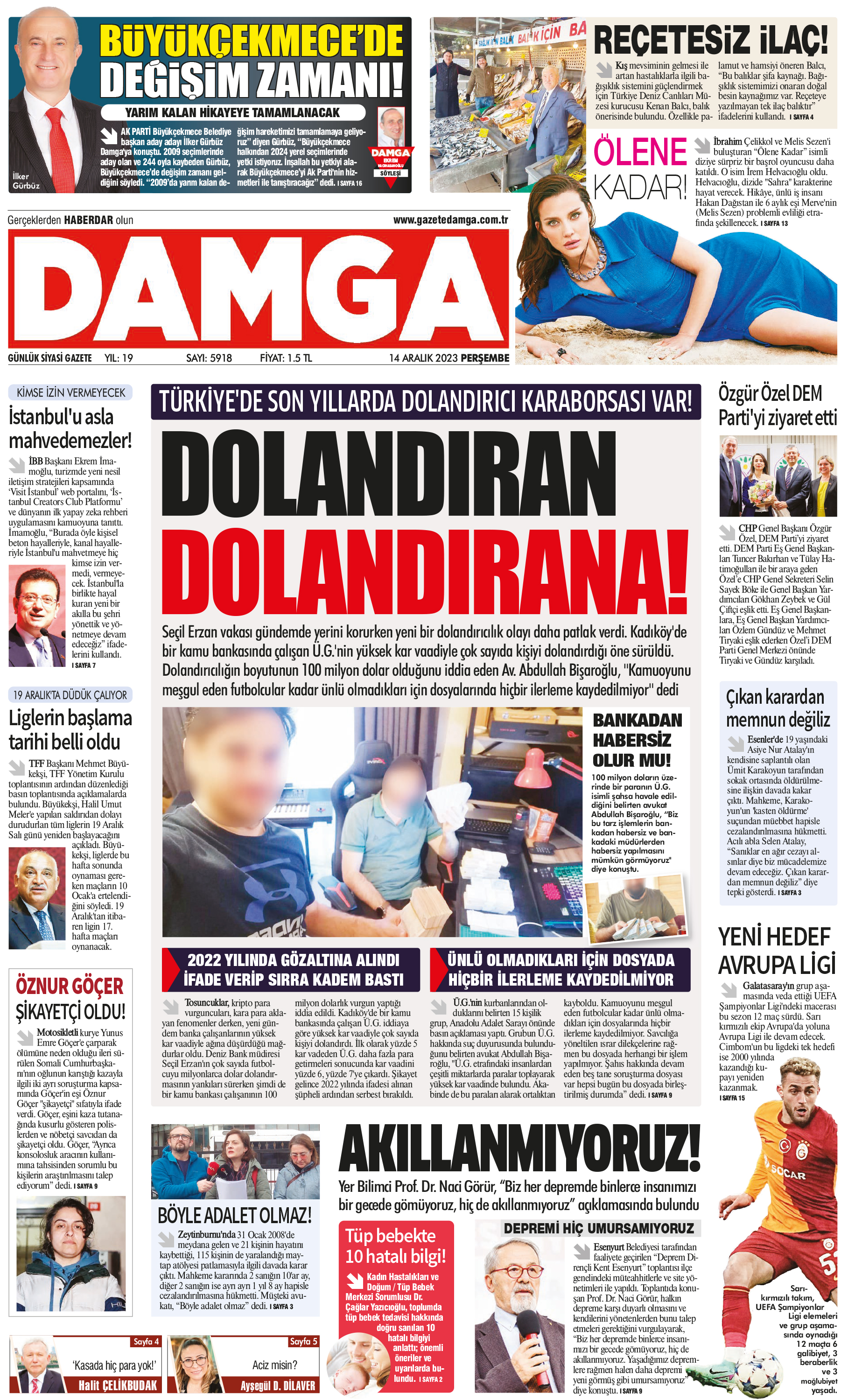 https://www.damga.com/DAMGA 14 Aralık 2023 Perşembe Sayfaları