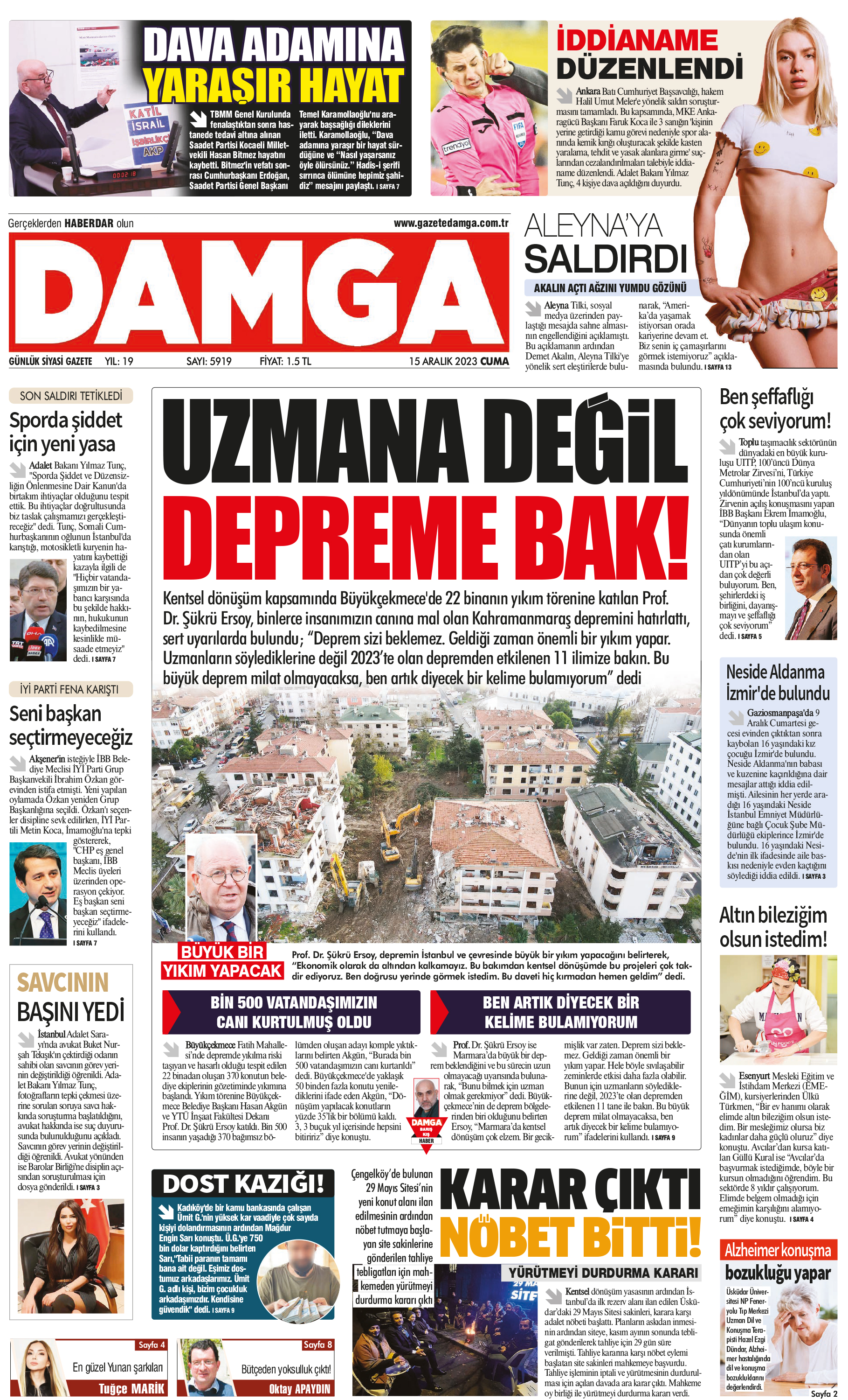 https://www.damga.com/DAMGA 15 Aralık 2023 Cuma Sayfaları