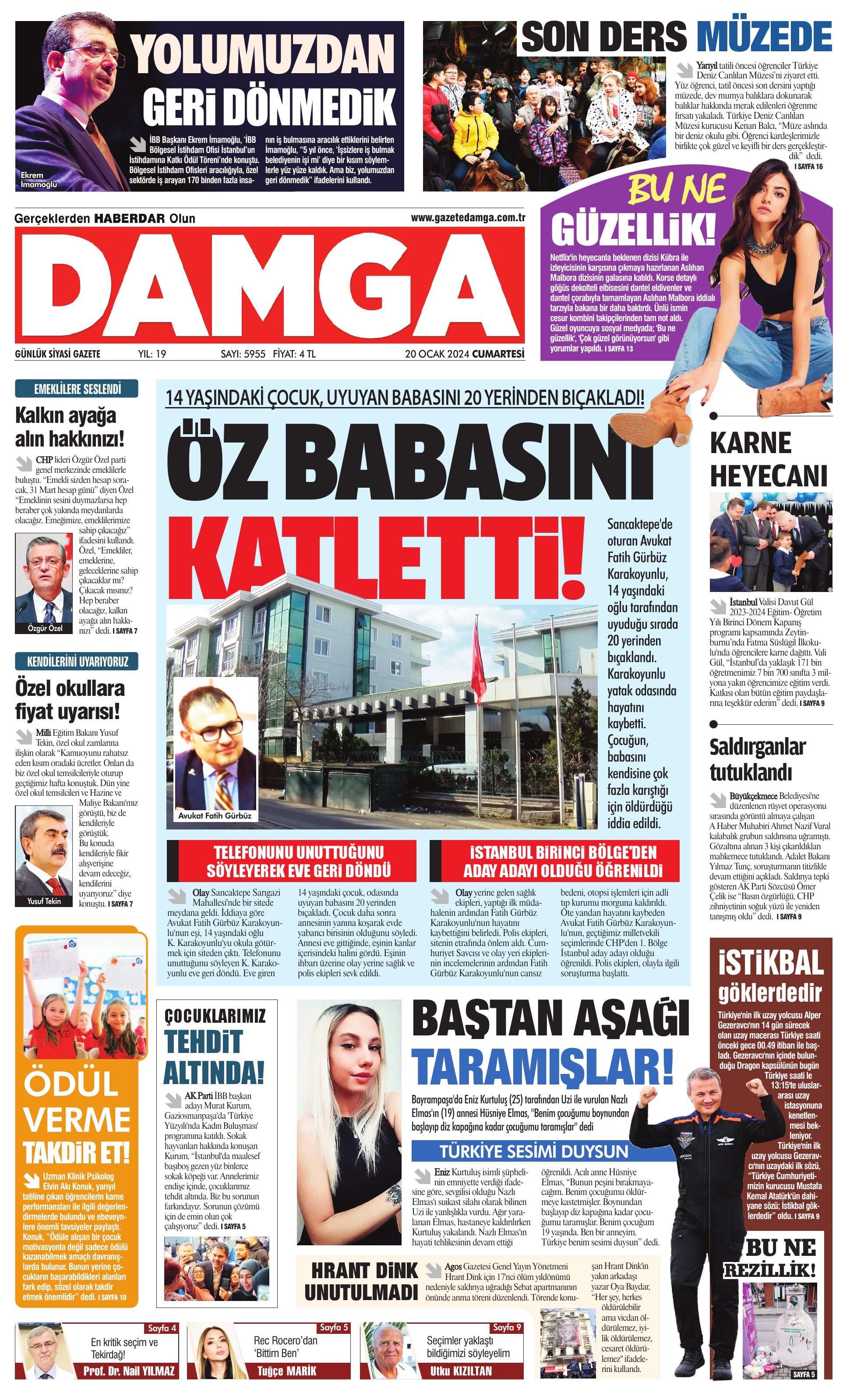 https://www.damga.com/DAMGA 20 Ocak 2024 Cumartesi Sayfaları