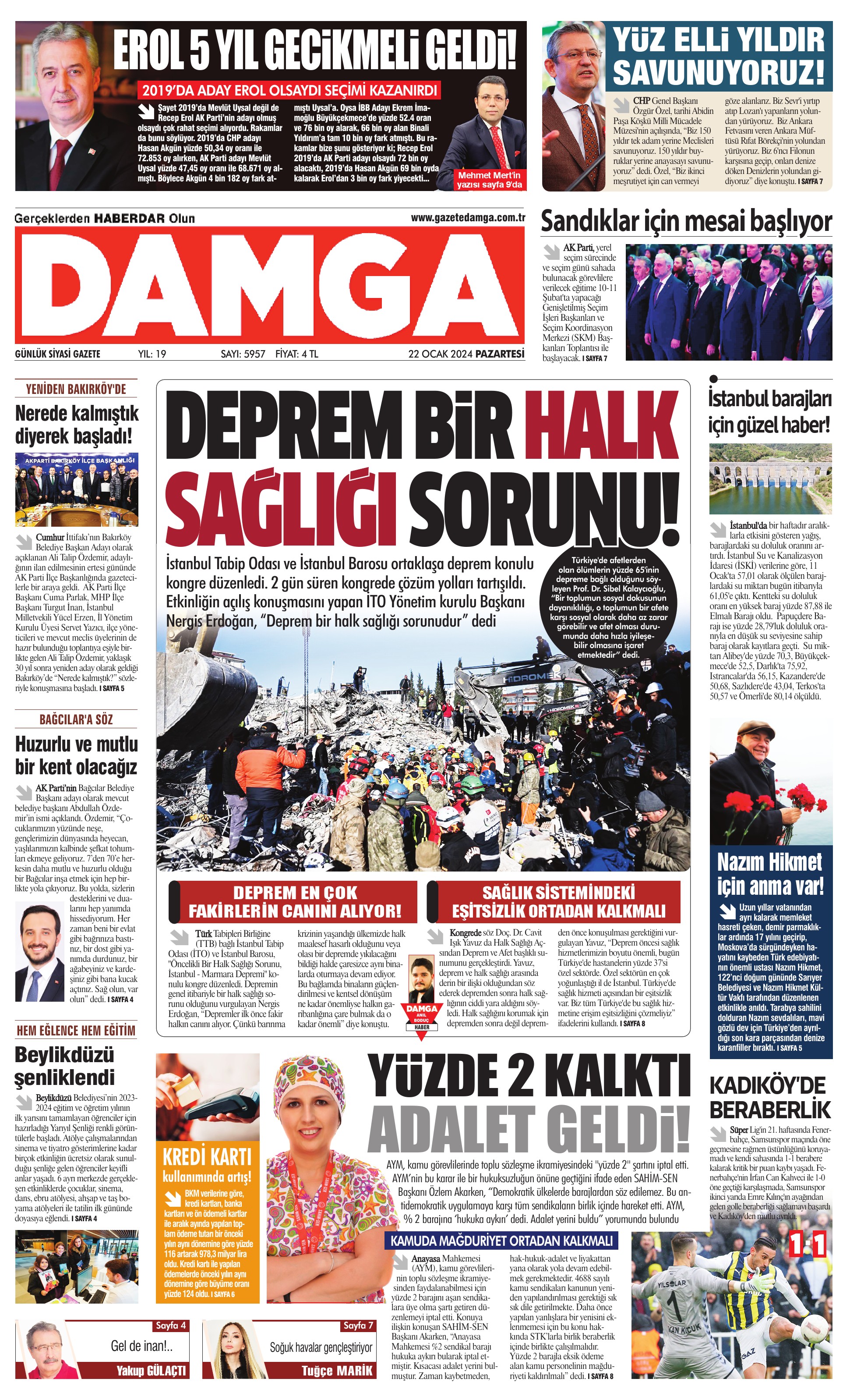 https://www.damga.com/DAMGA 22 Ocak 2024 Pazartesi Sayfaları