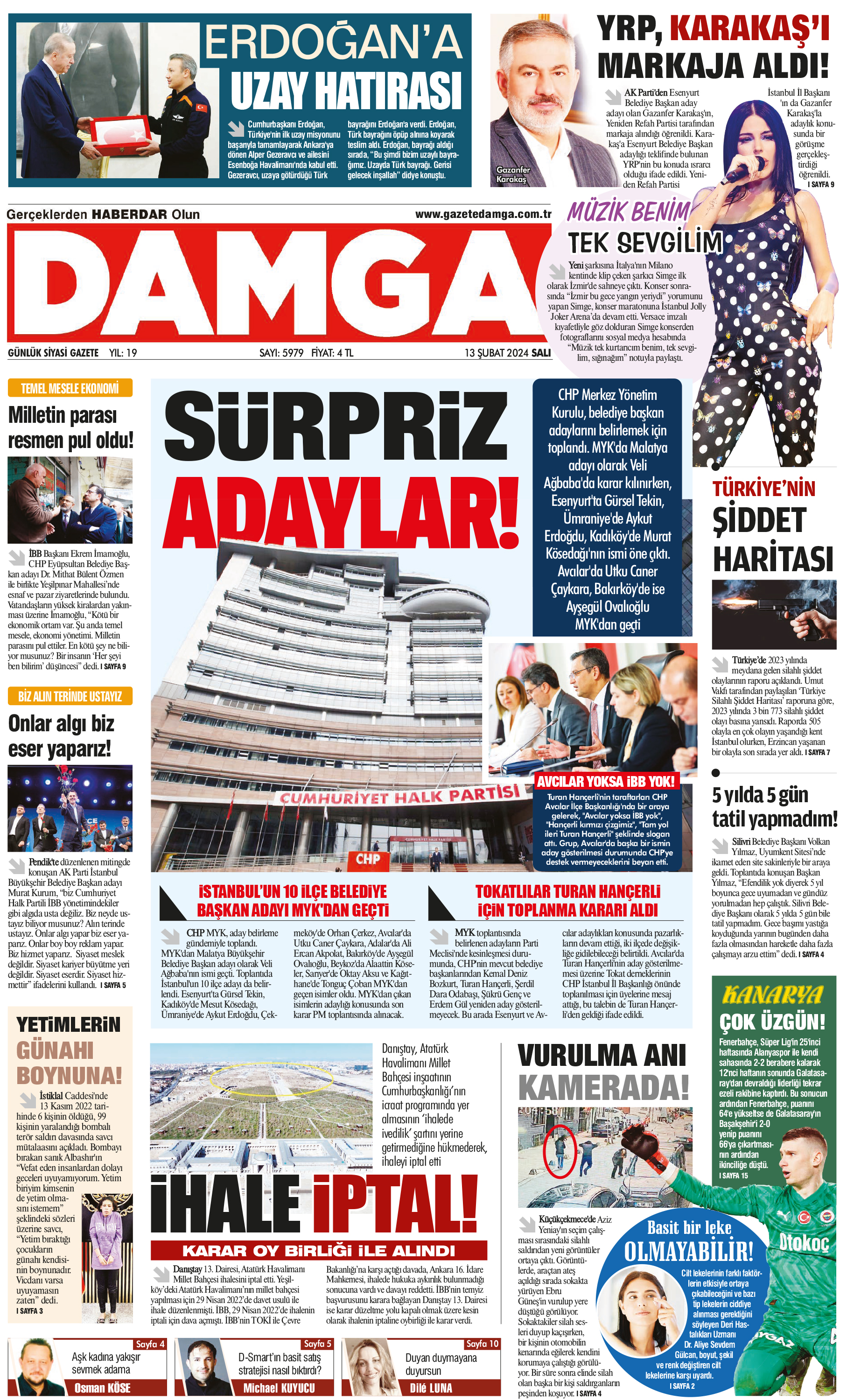 https://www.damga.com/DAMGA 13 Şubat 2024 Salı Sayfaları