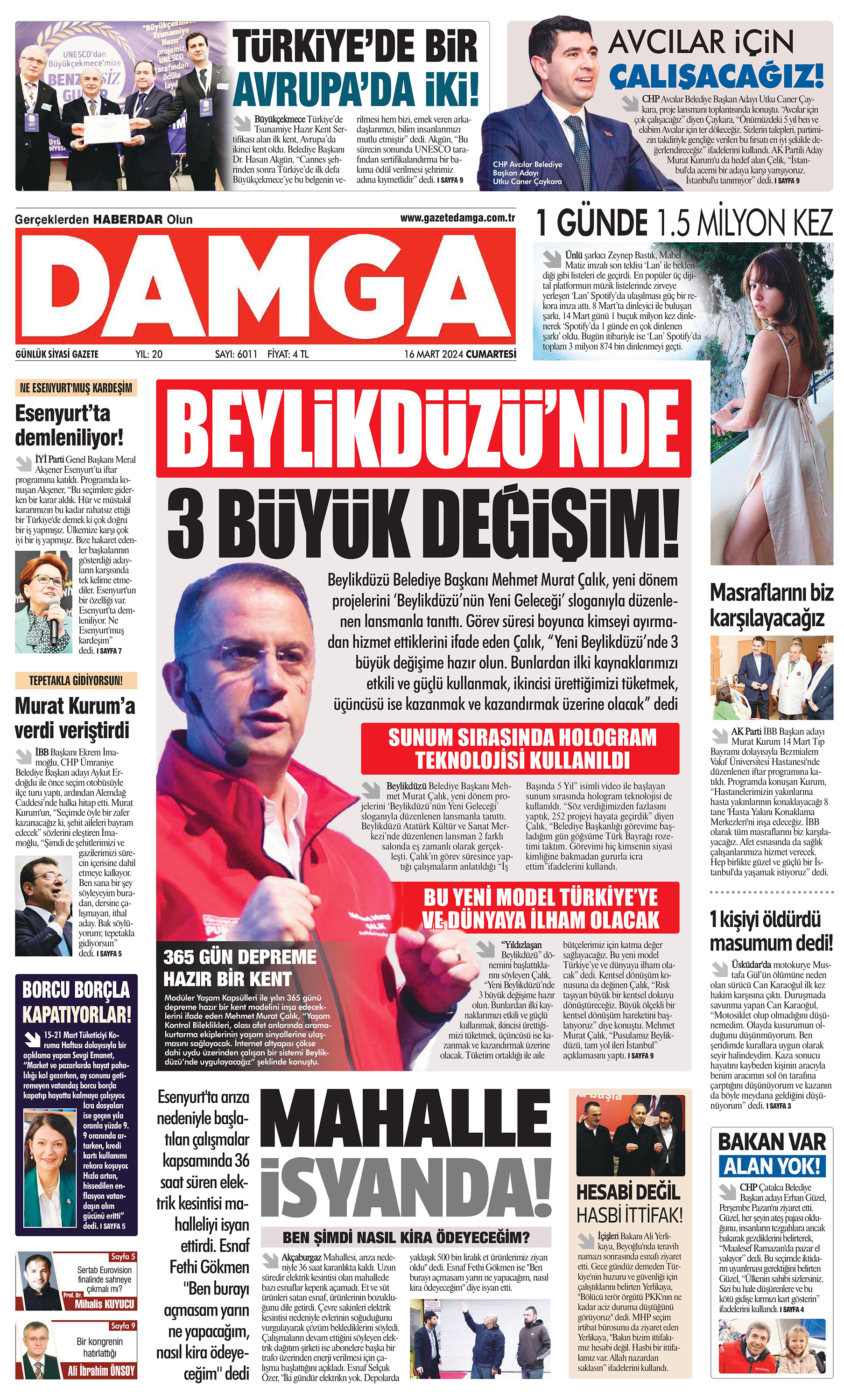 https://www.damga.com/DAMGA 16 Mart 2024 Cumartesi Sayfaları