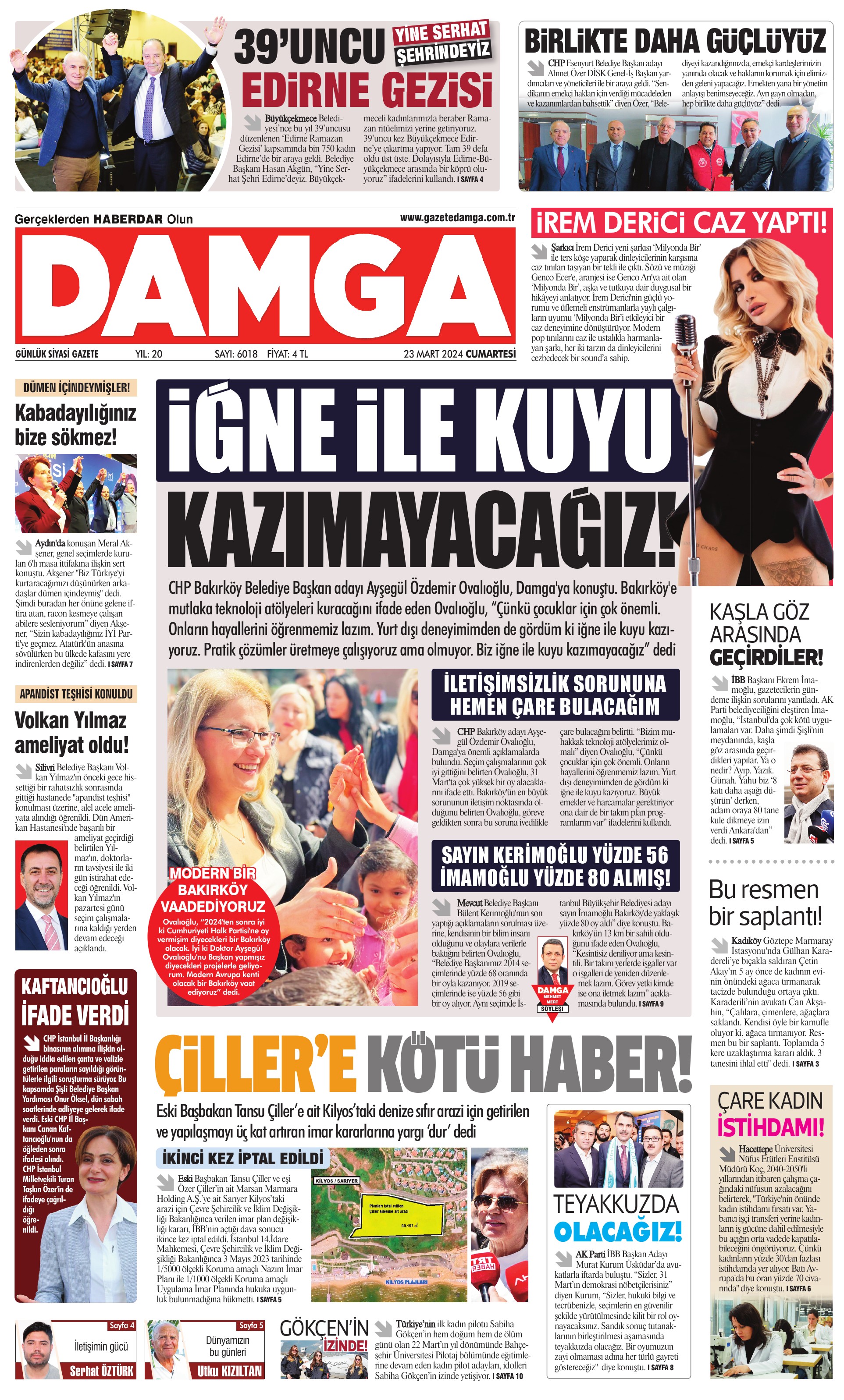 https://www.damga.com/DAMGA 23 Mart 2024 Cumartesi Sayfaları