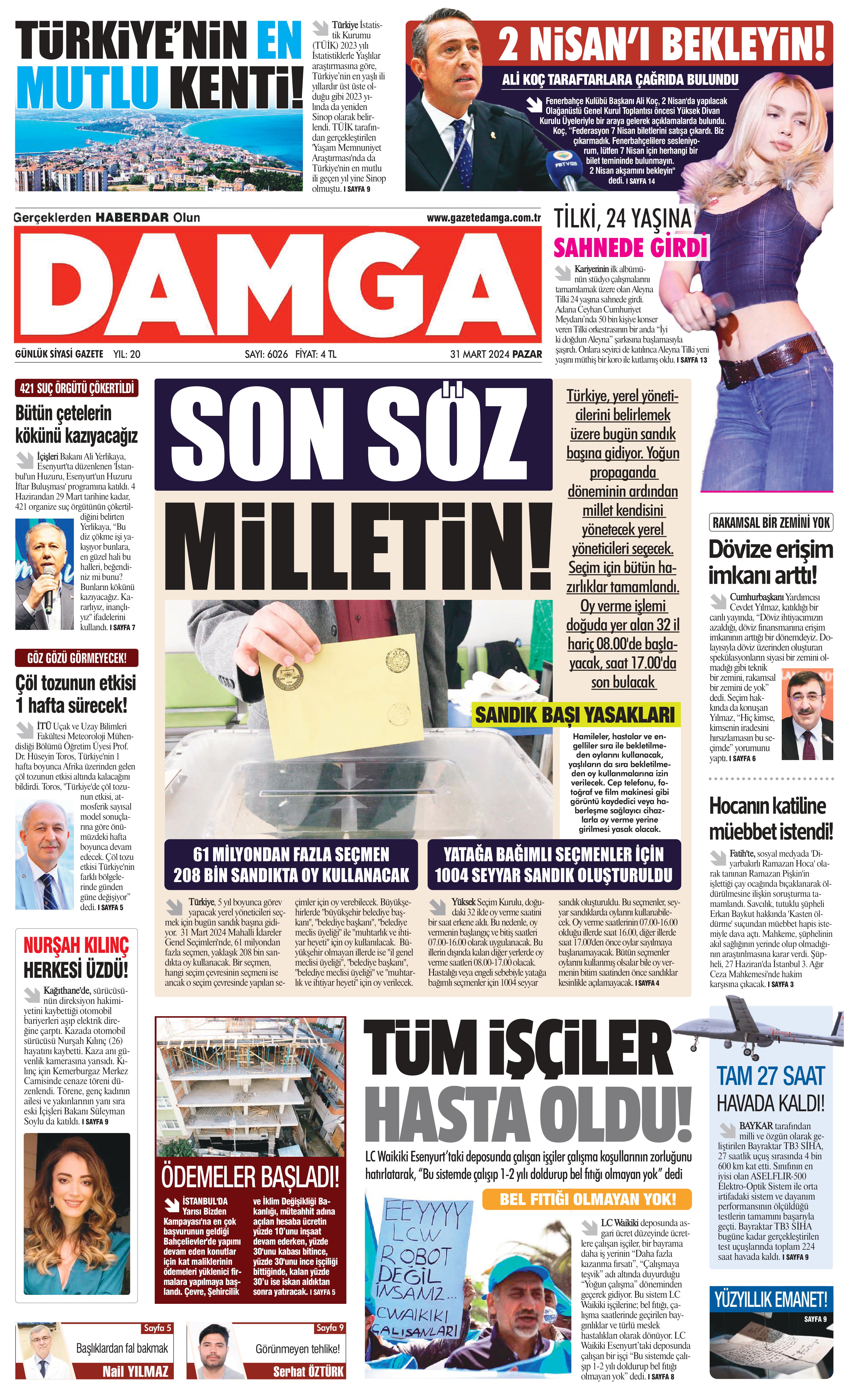 https://www.damga.com/DAMGA 31 Mart 2024 Pazar Sayfaları