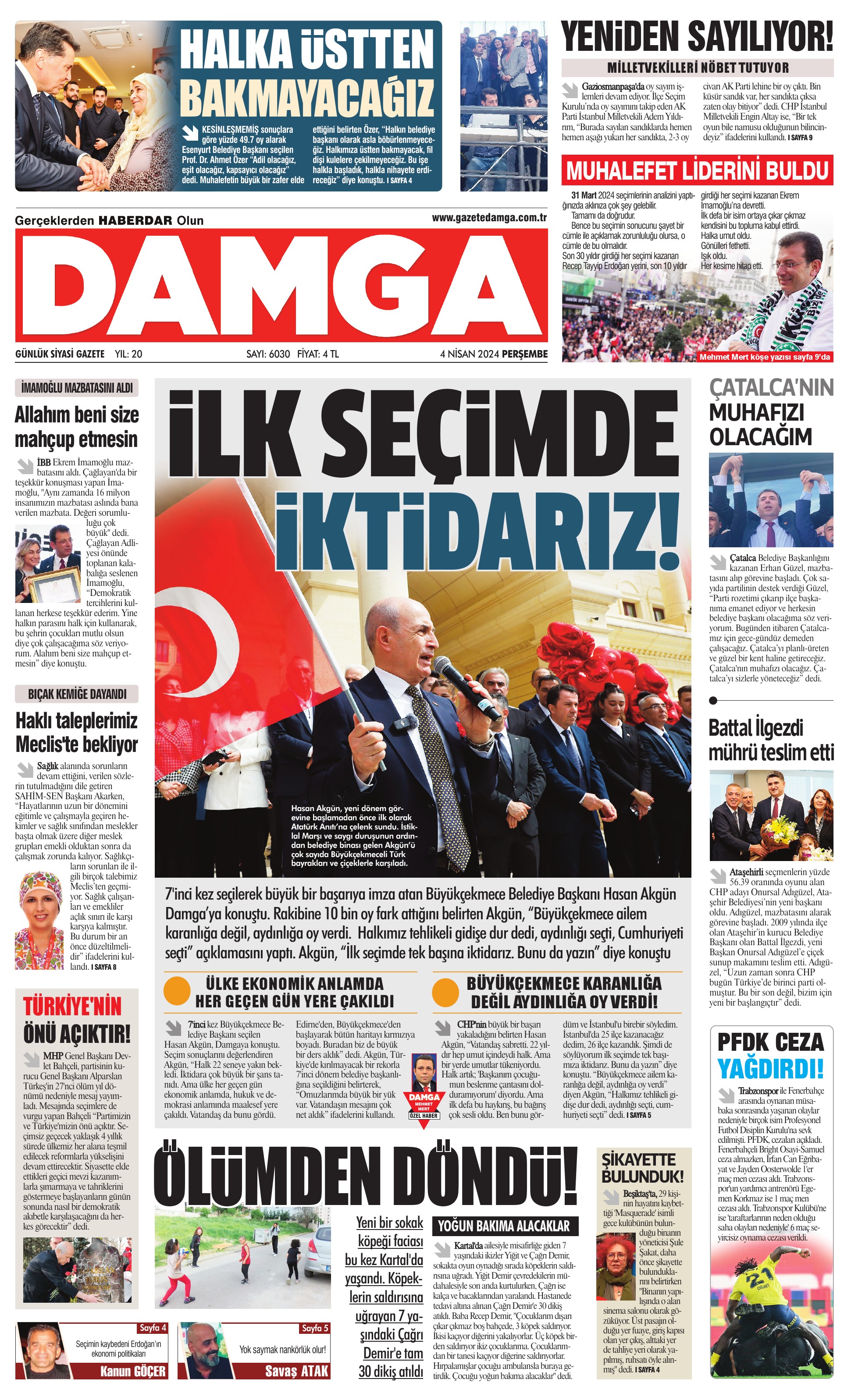 https://www.damga.com/DAMGA 4 Nisan 2024 Perşembe Sayfaları