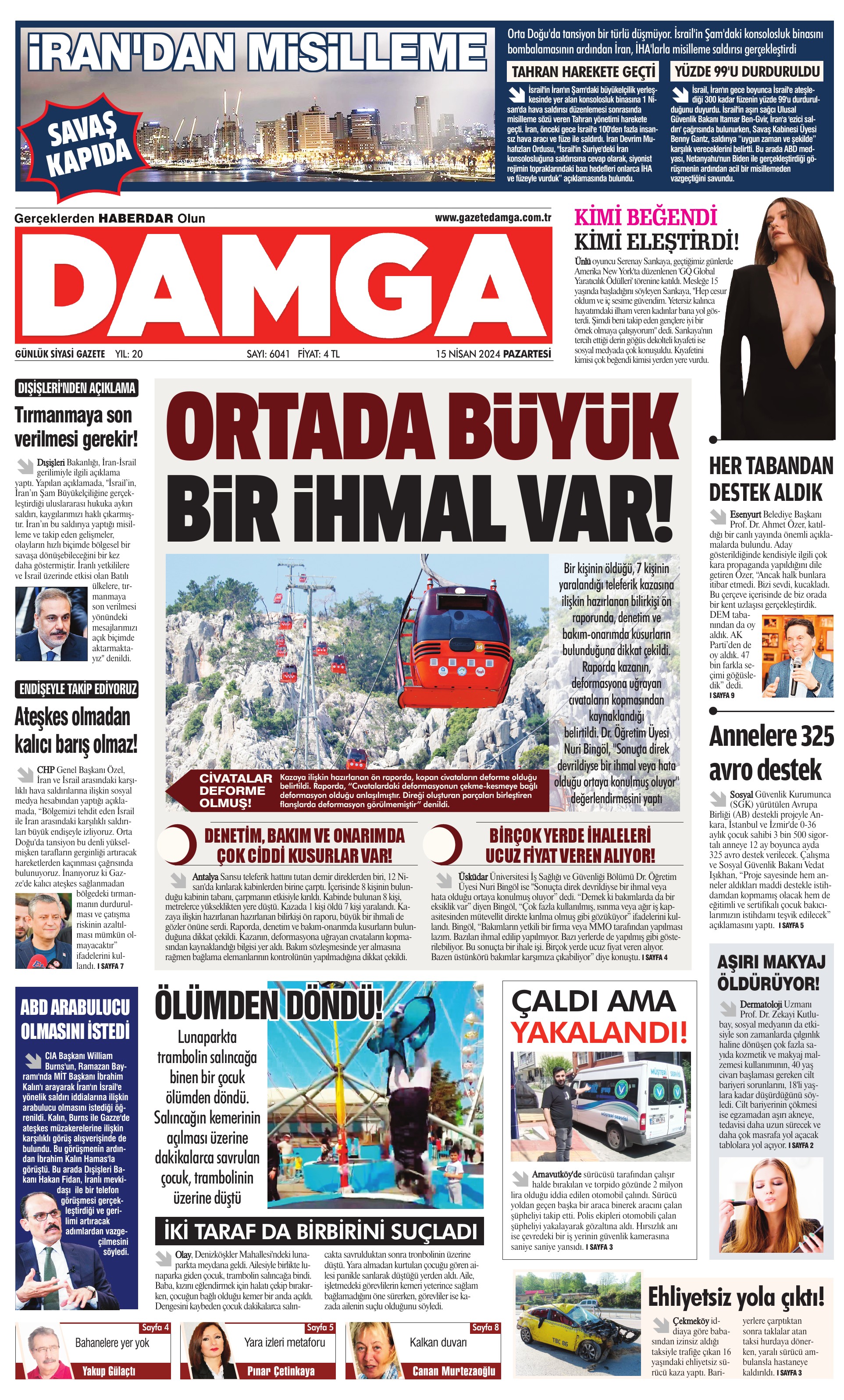 https://www.damga.com/DAMGA 15 Nisan 2024 Pazartesi Sayfaları