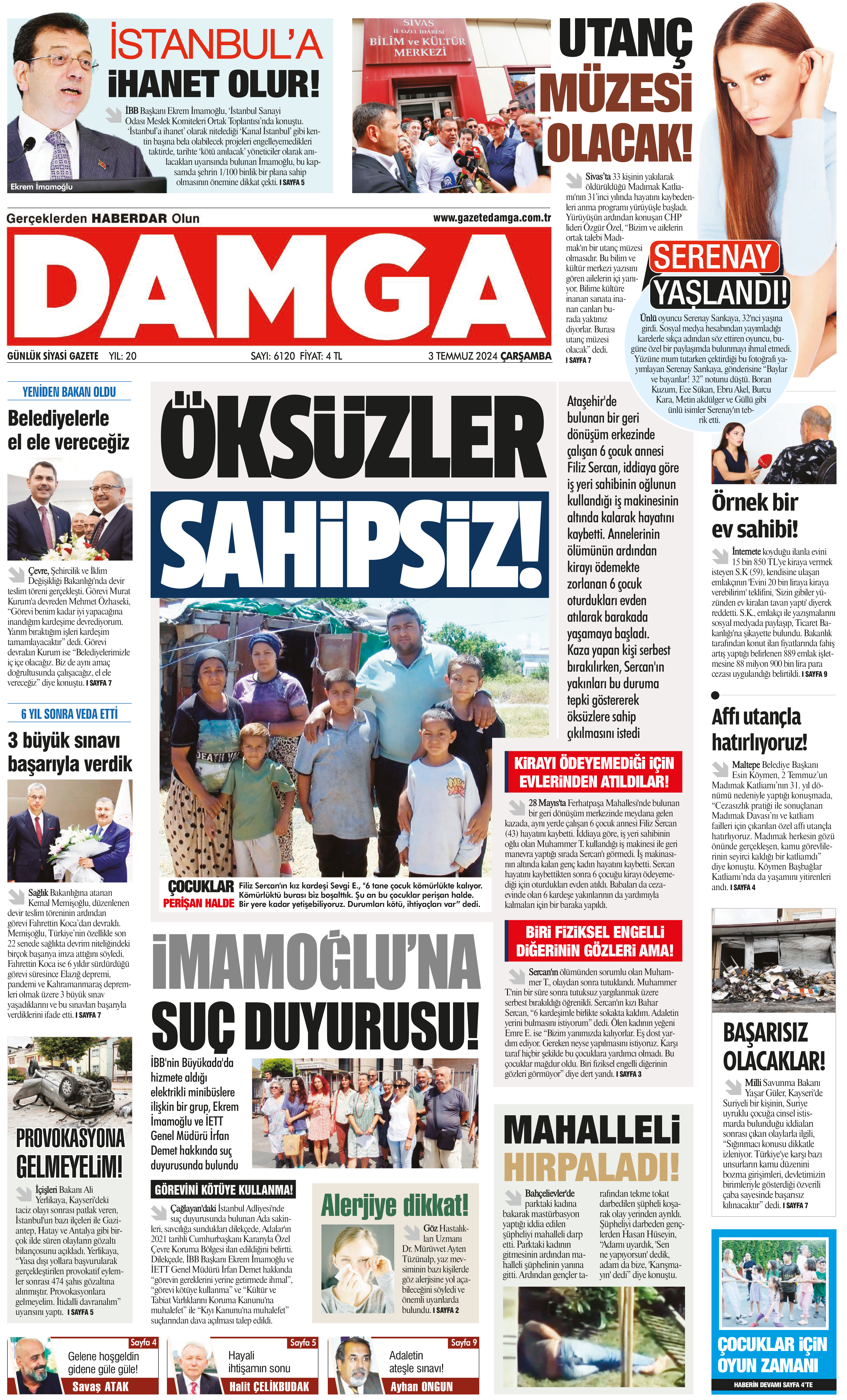 https://www.damga.com/DAMGA 03 Temmuz 2024 Çarşamba Sayfaları