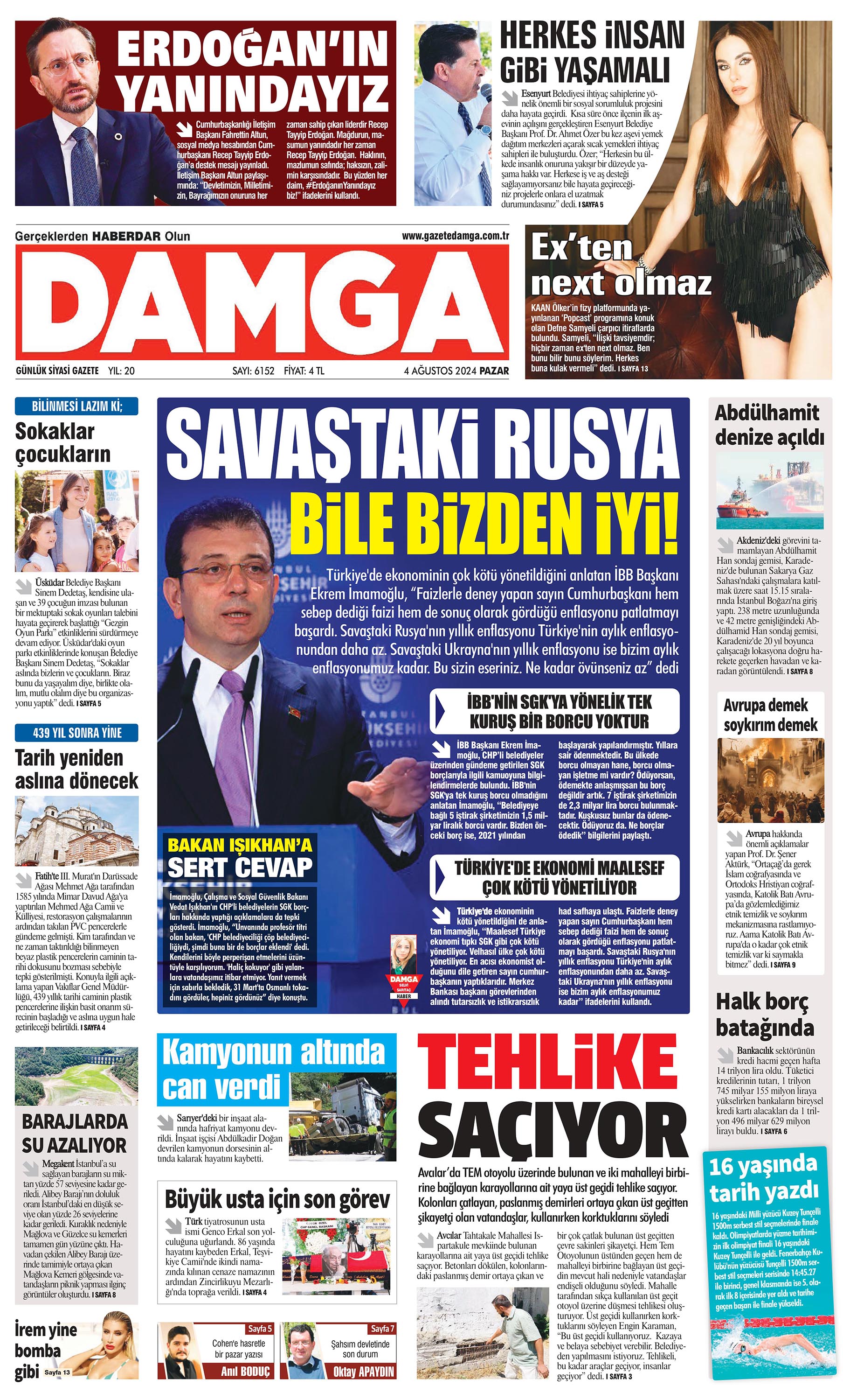 https://www.damga.com/DAMGA 04 Ağustos 2024 Pazar Sayfaları