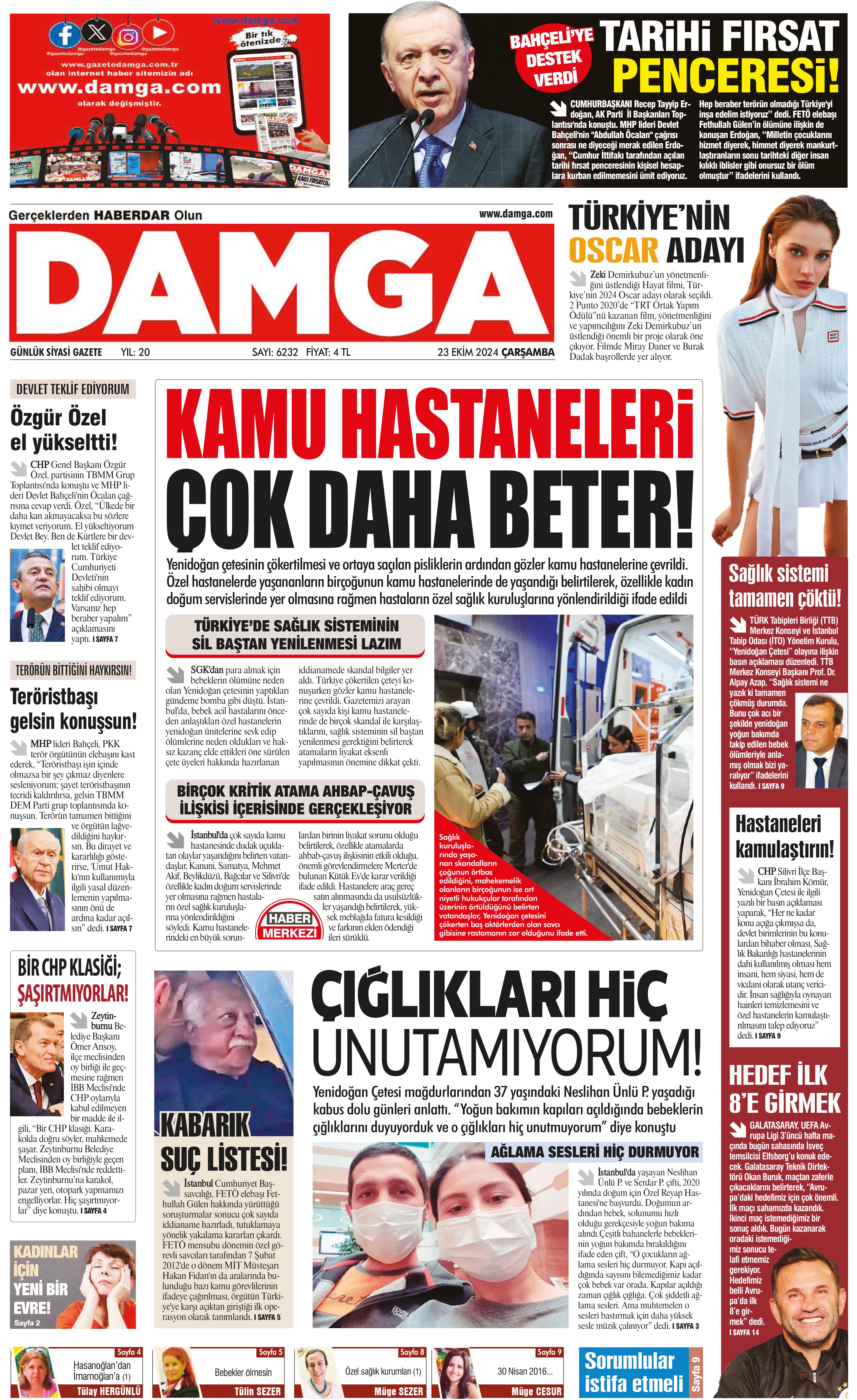 https://www.damga.com/DAMGA 23 Ekim 2024 Çarşamba Sayfaları